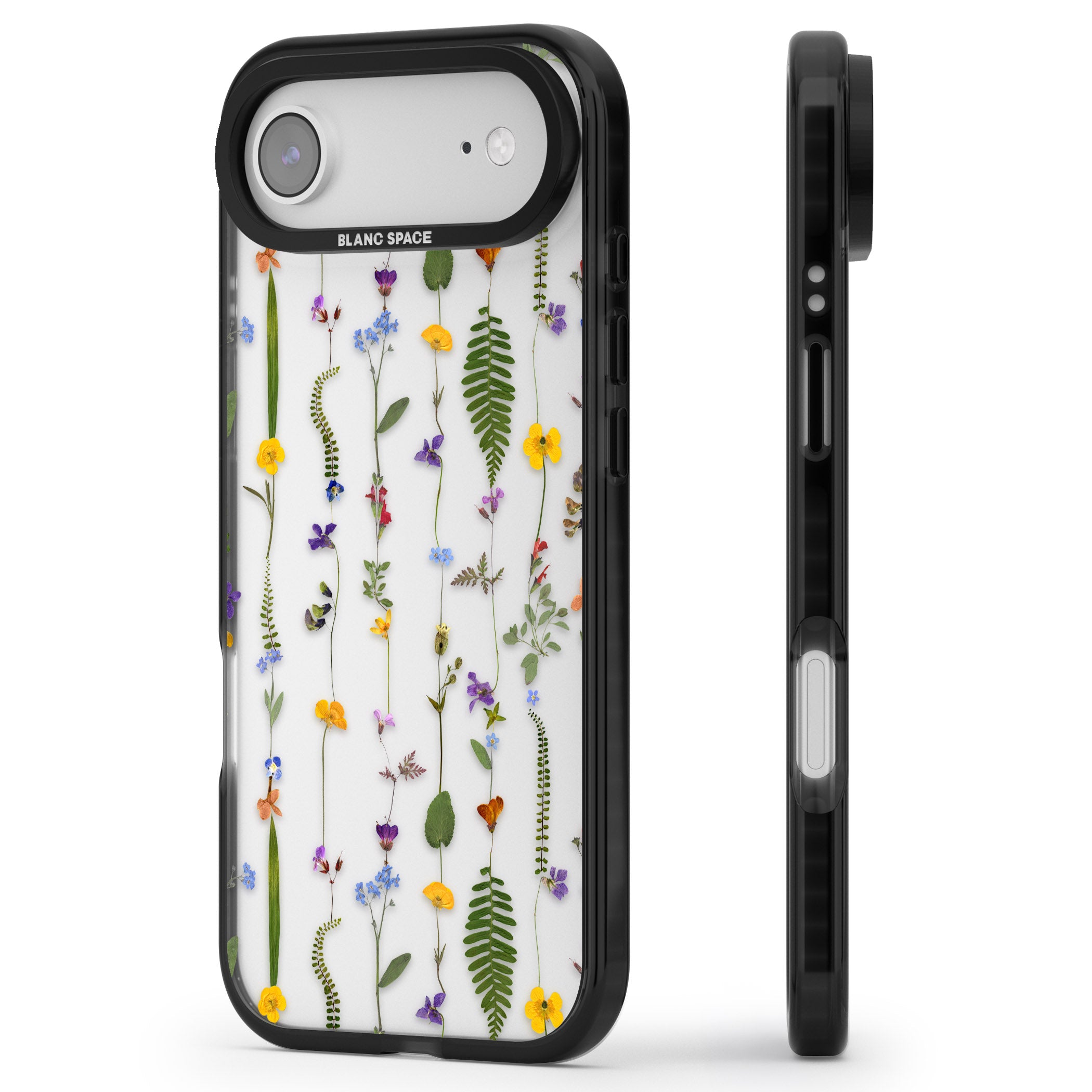 Wildflower Chain iPhone 17 Air Impact Black Phone Case Side Profile