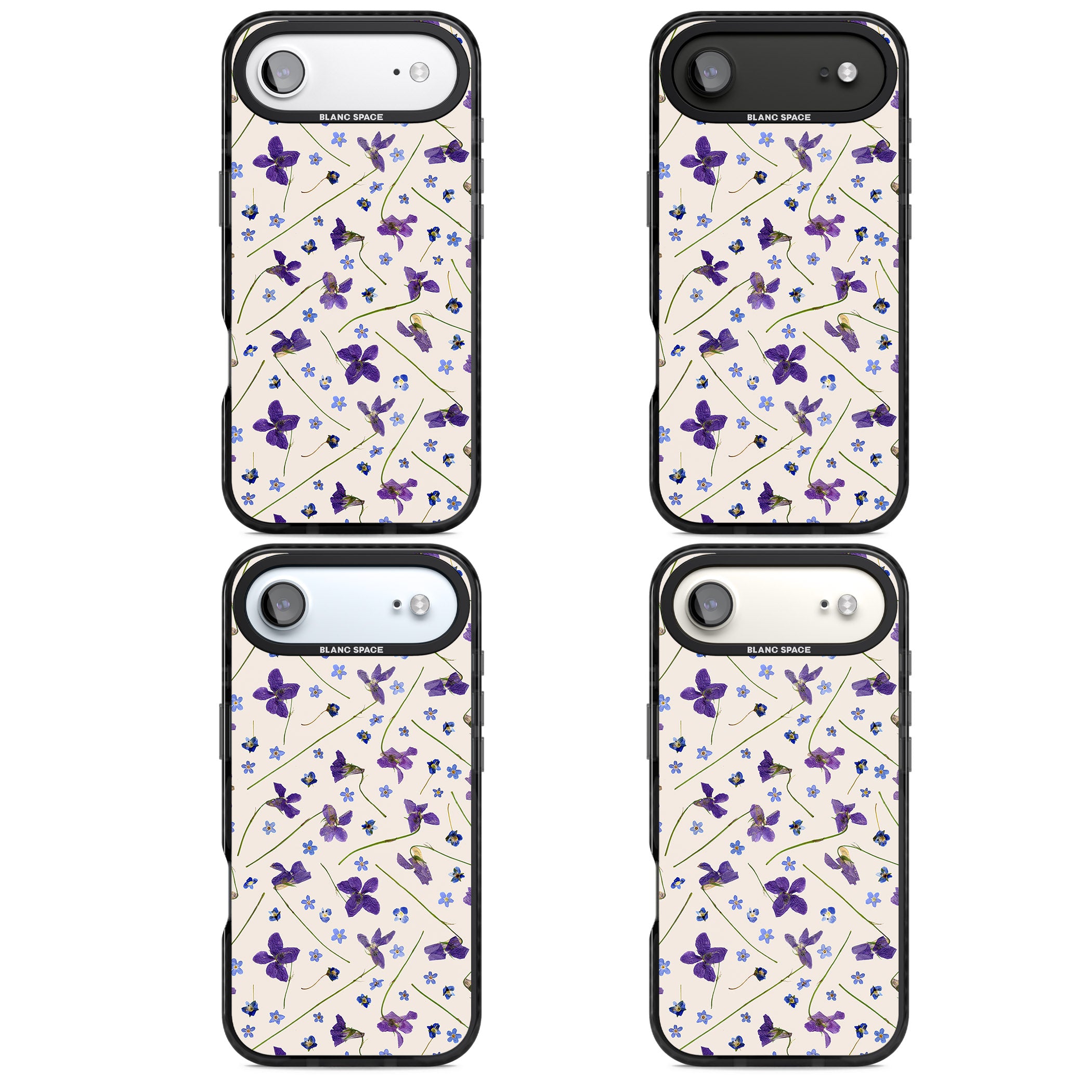 Violet Floral Dream Cream iPhone 17 Air Impact Black Phone Case APT Impact Protection