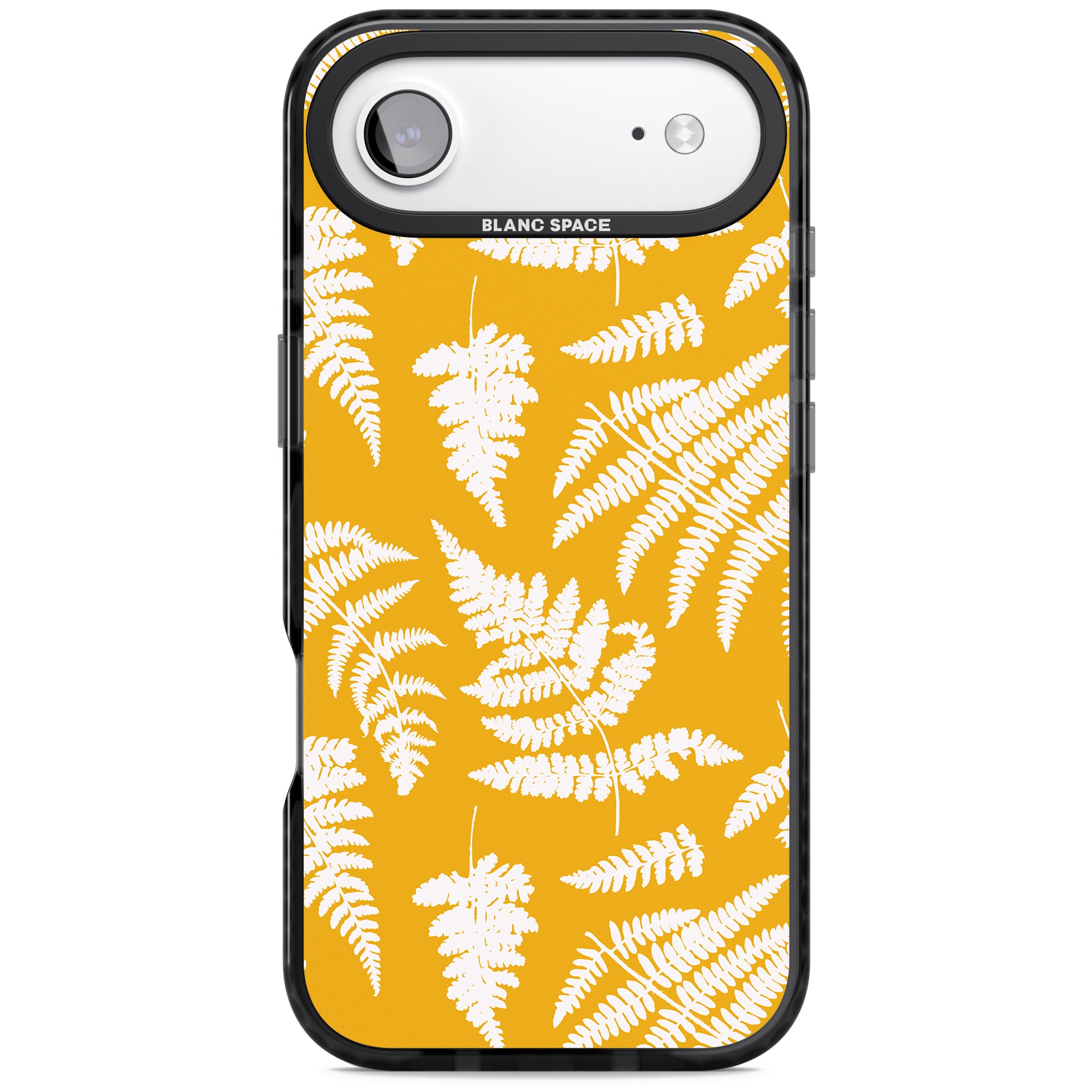 Fern Pattern On Yellow iPhone 17 Air Impact Black Phone Case