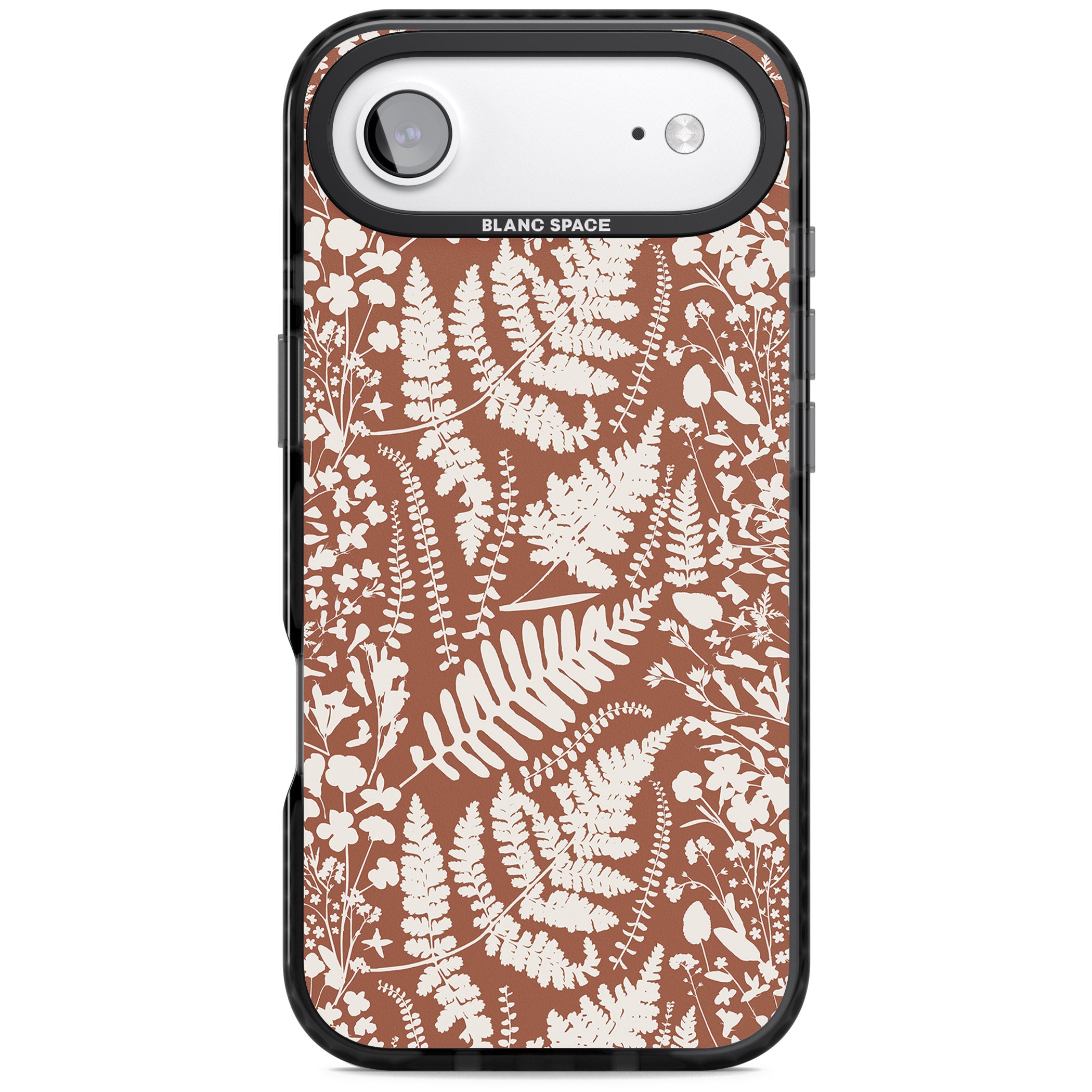 Wildflowers And Ferns On Terracotta iPhone 17 Air Impact Black Phone Case