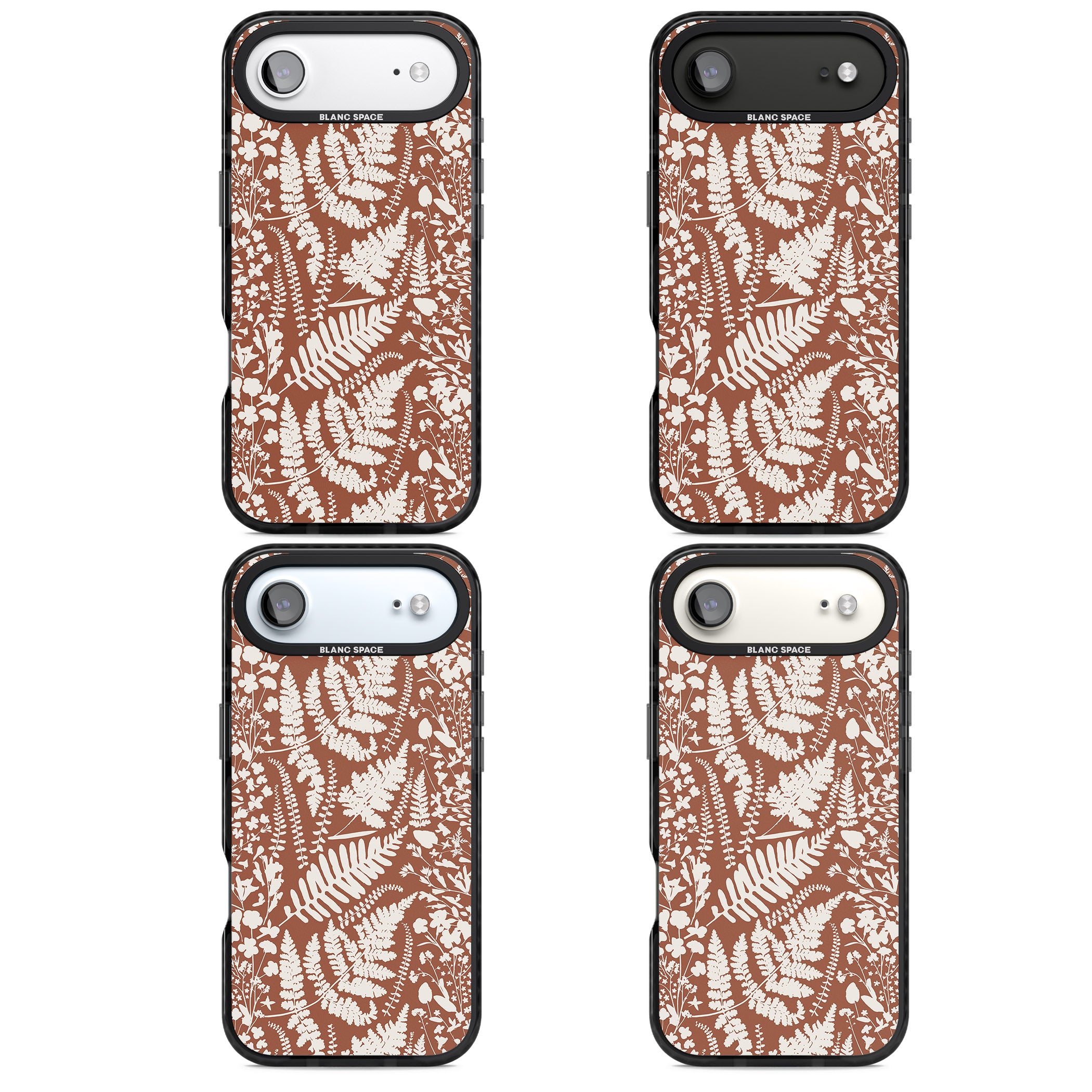 Wildflowers And Ferns On Terracotta iPhone 17 Air Impact Black Phone Case APT Impact Protection