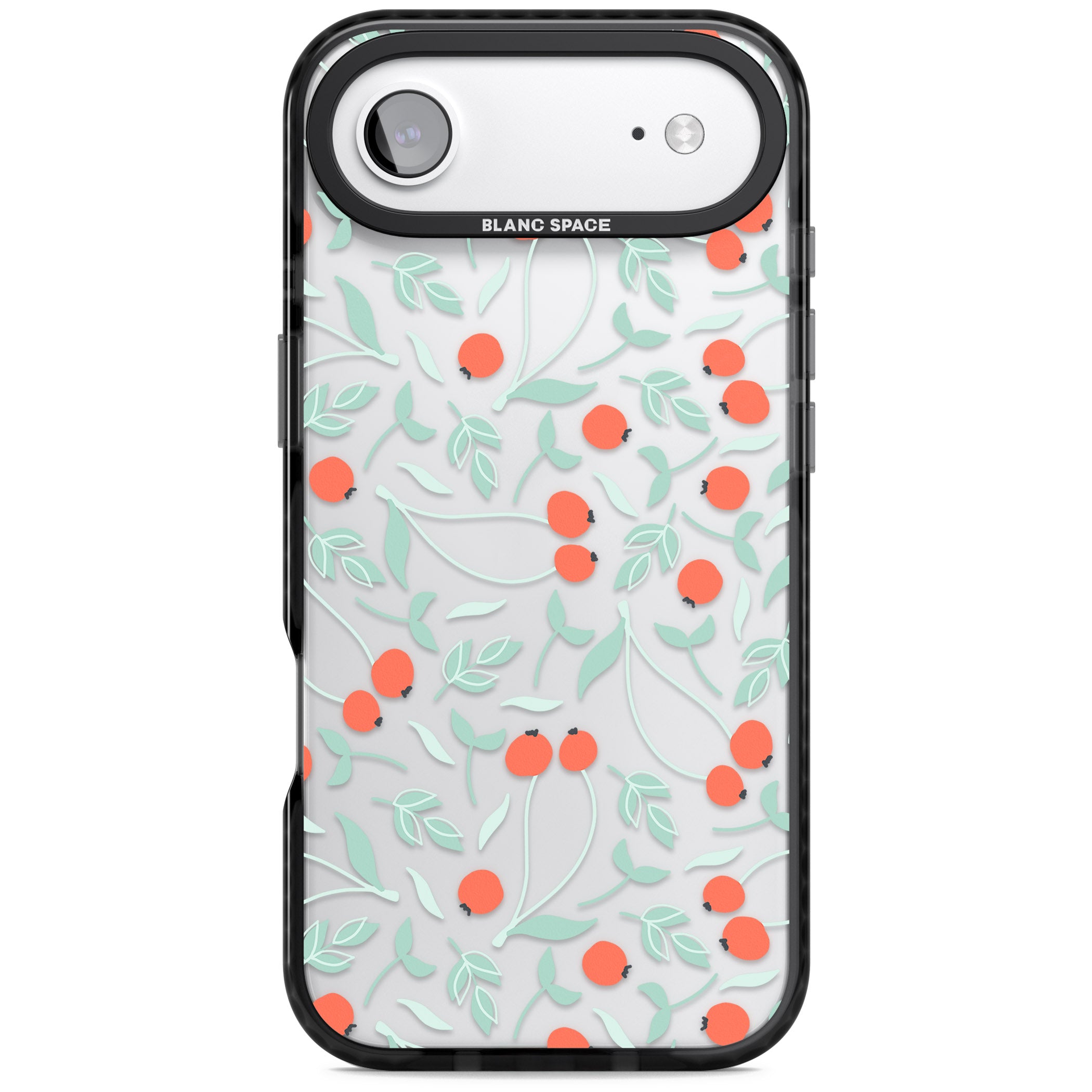 Red Berries Floral iPhone 17 Air Impact Black Phone Case