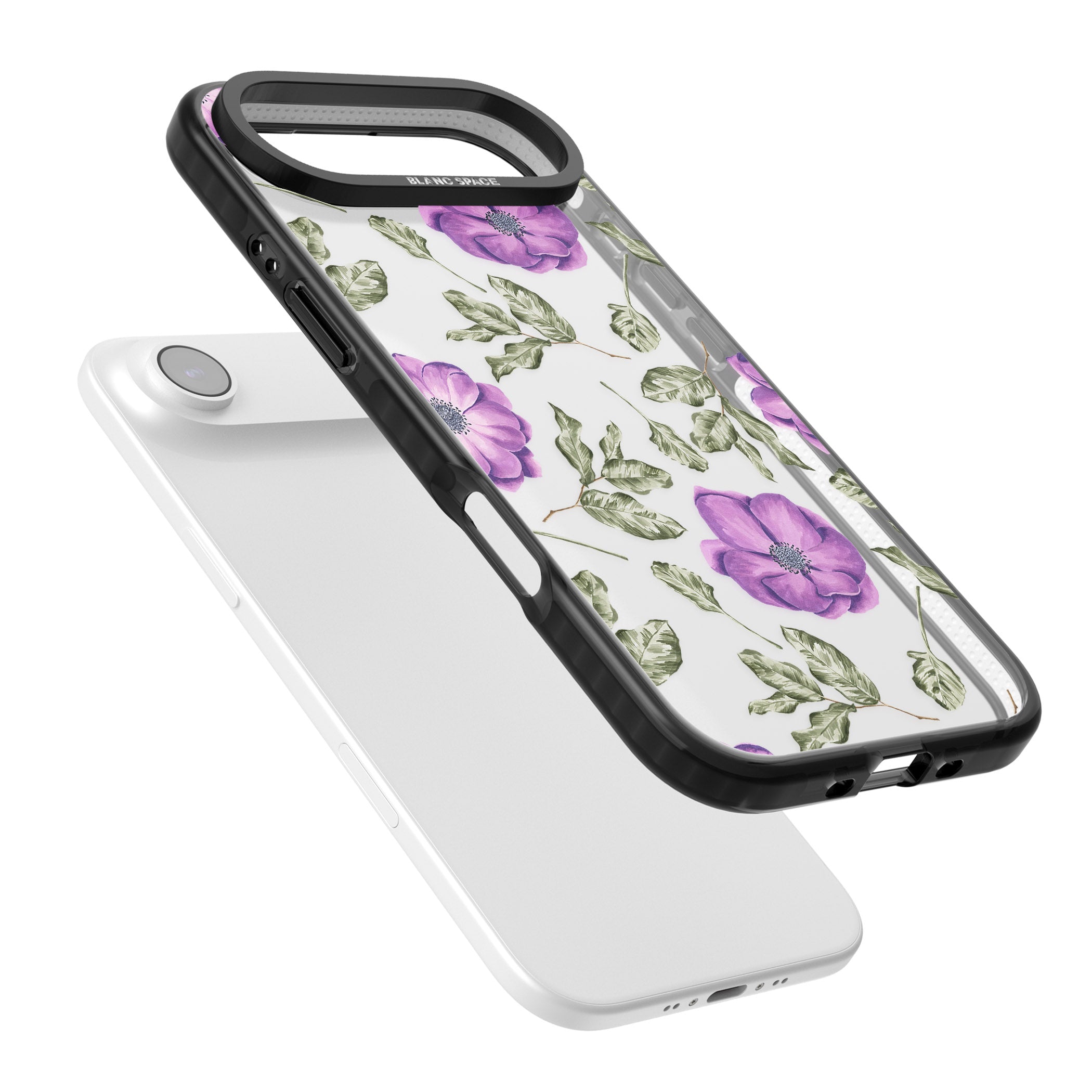 Purple Bloom Floral iPhone 17 Air Impact Black Phone Case Colours