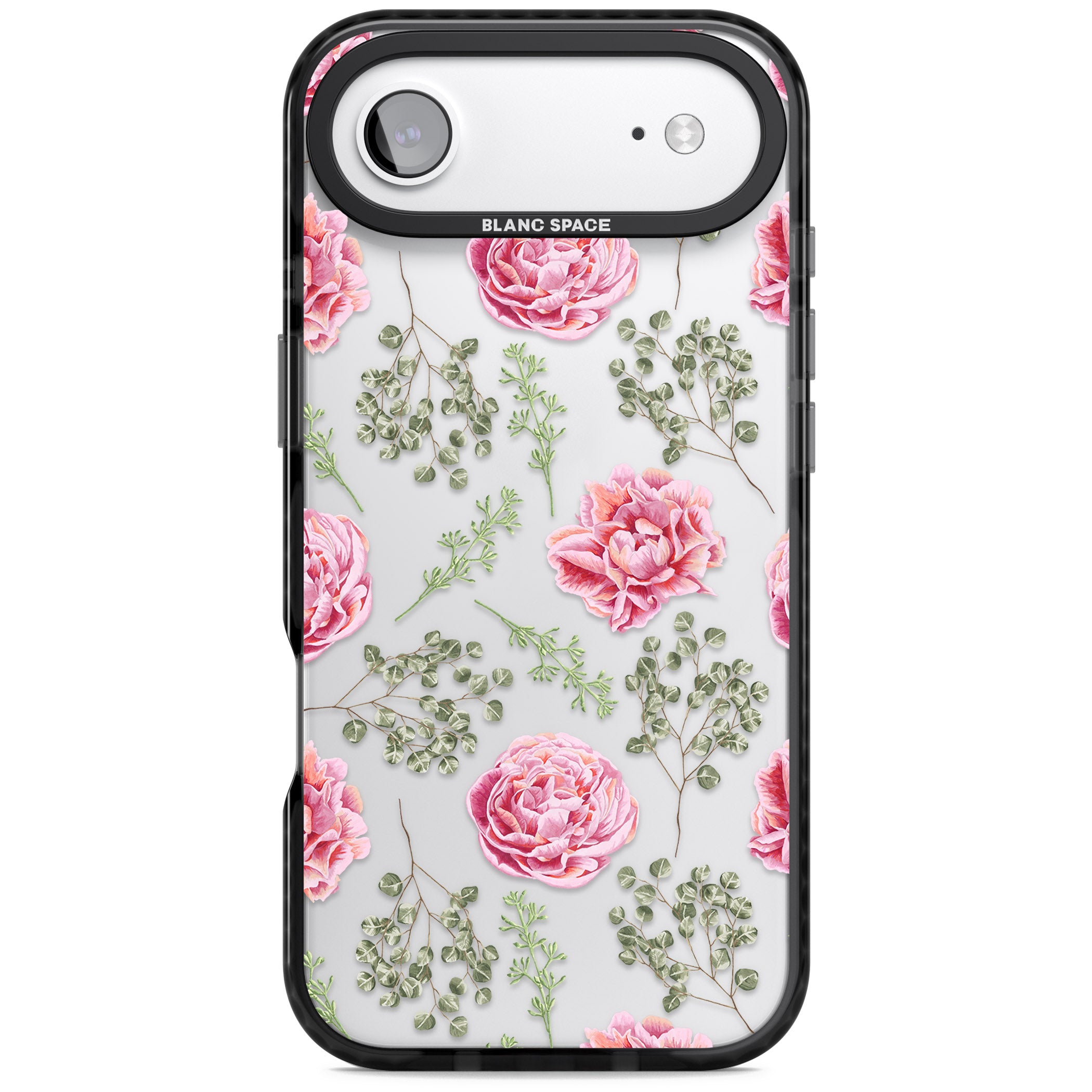 Roses & Eucalyptus Floral iPhone 17 Air Impact Black Phone Case