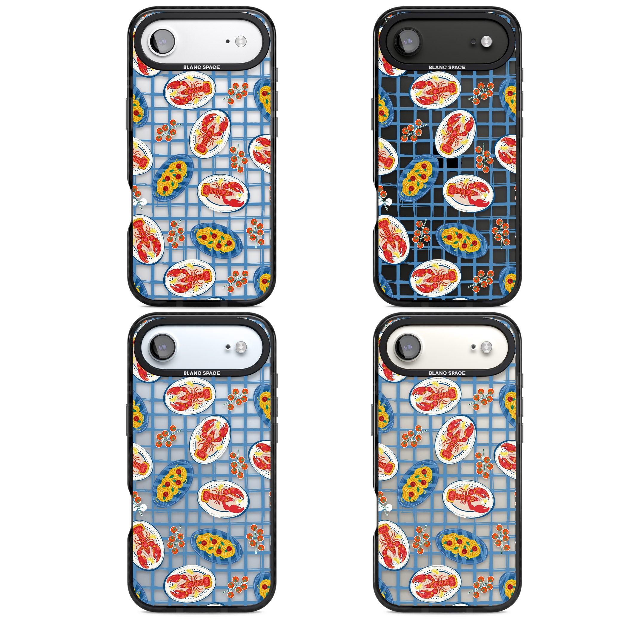 Lobster & Pasta Picnic iPhone 17 Air Impact Black Phone Case APT Impact Protection