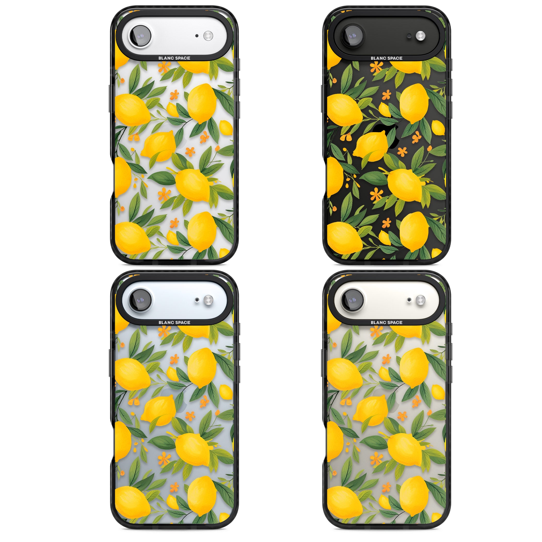 Lemon Pattern iPhone 17 Air Impact Black Phone Case APT Impact Protection
