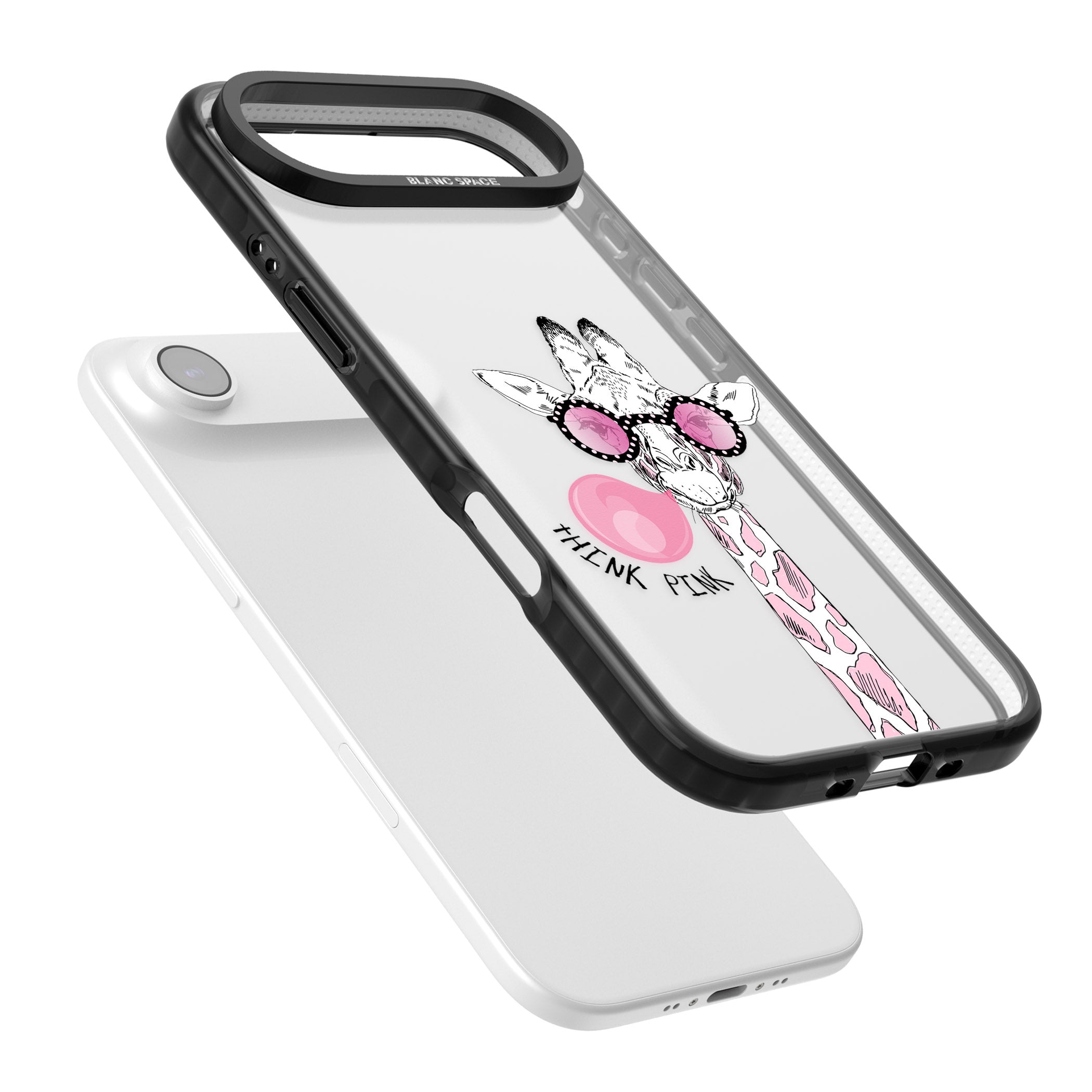 Think Pink Giraffe iPhone 17 Air Impact Black Phone Case Colours