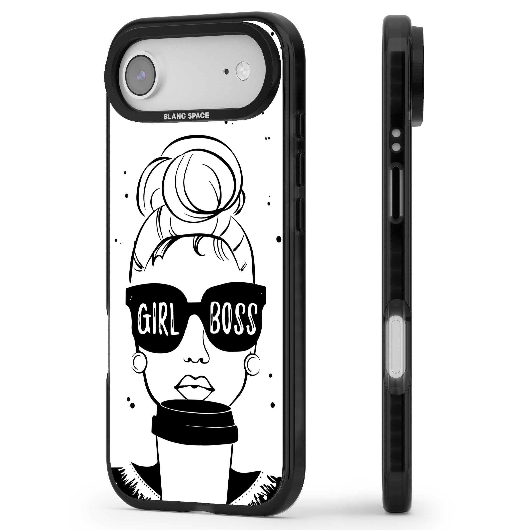 Girl Boss iPhone 17 Air Impact Black Phone Case Side Profile