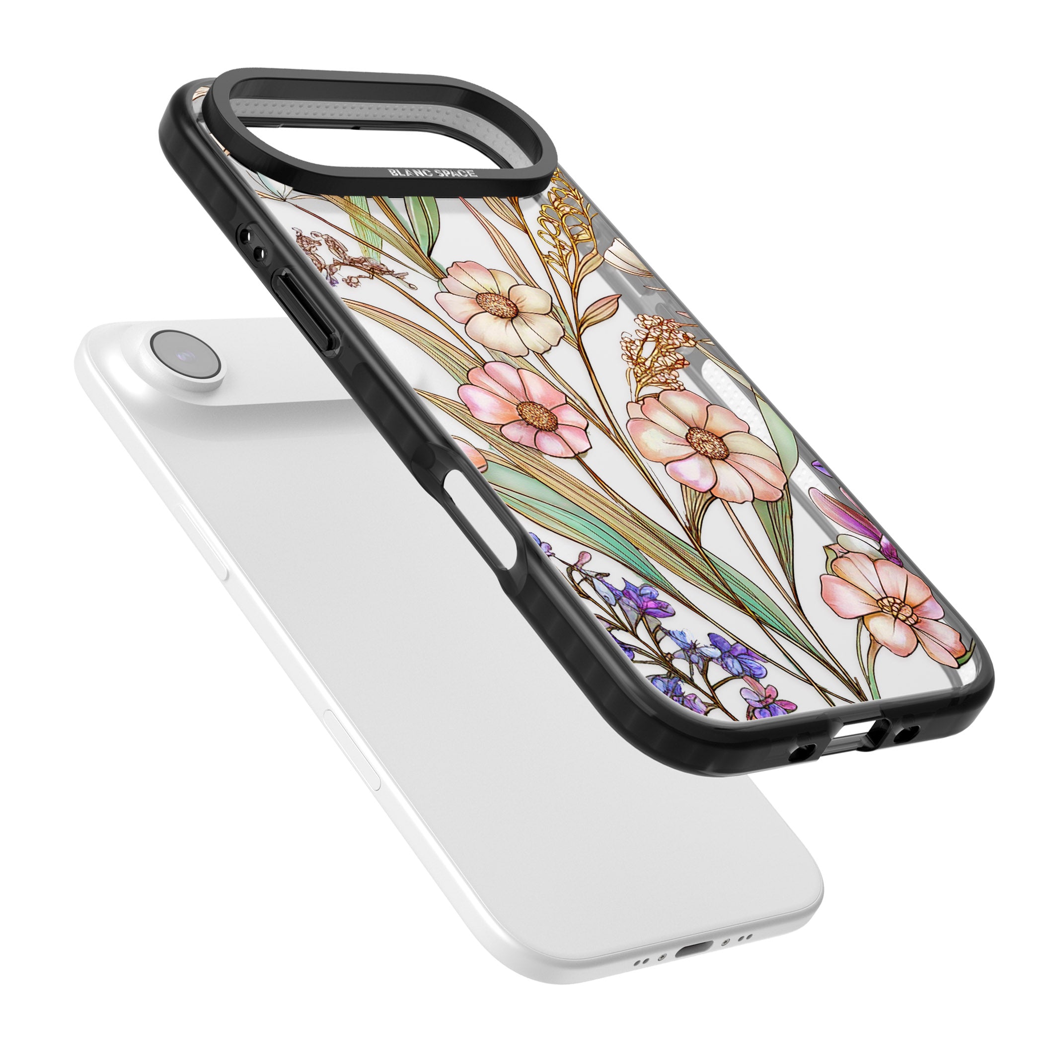 Glass Spring Flowers iPhone 17 Air Impact Black Phone Case Colours