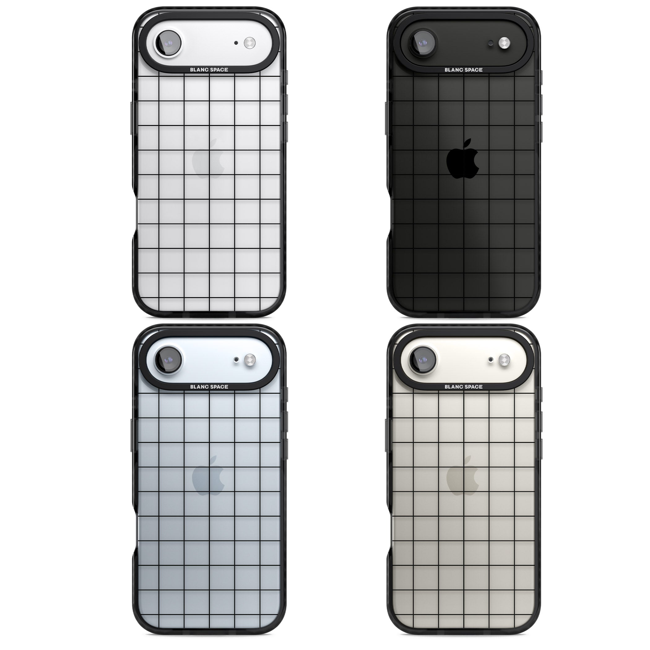 Simplistic Large Grid iPhone 17 Air Impact Black Phone Case APT Impact Protection