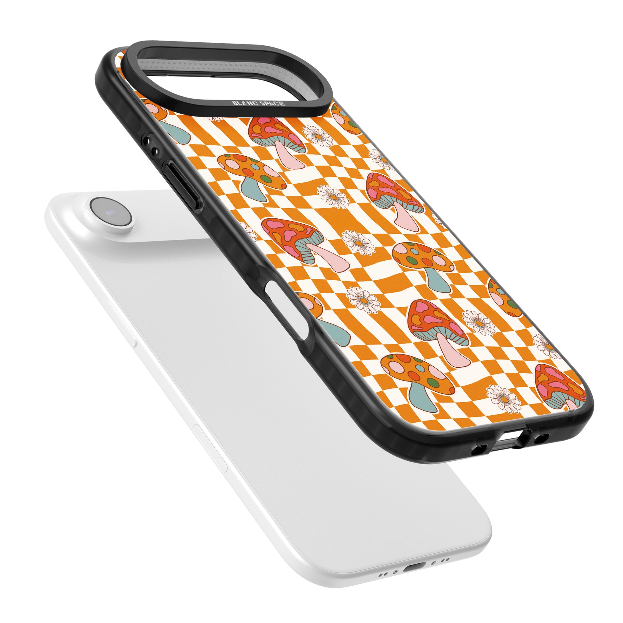 Wavy Checked Shrooms iPhone 17 Air Impact Black Phone Case Colours