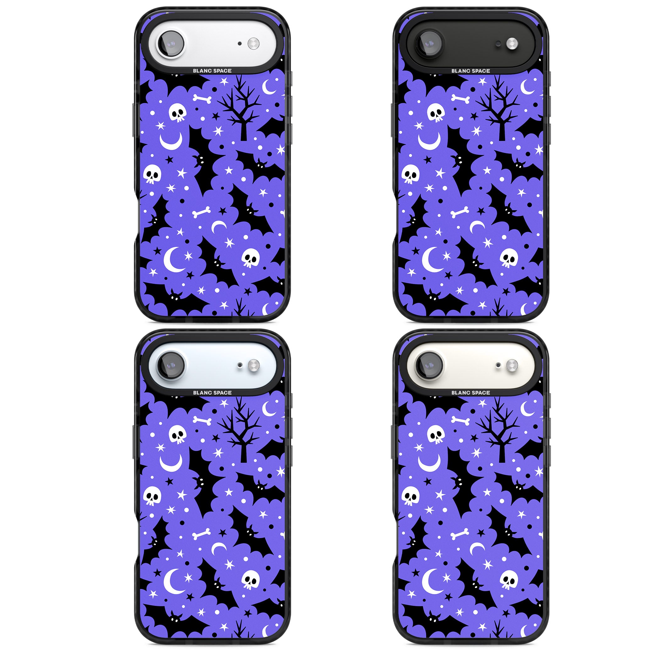 Bats N' Bones Pattern iPhone 17 Air Impact Black Phone Case APT Impact Protection