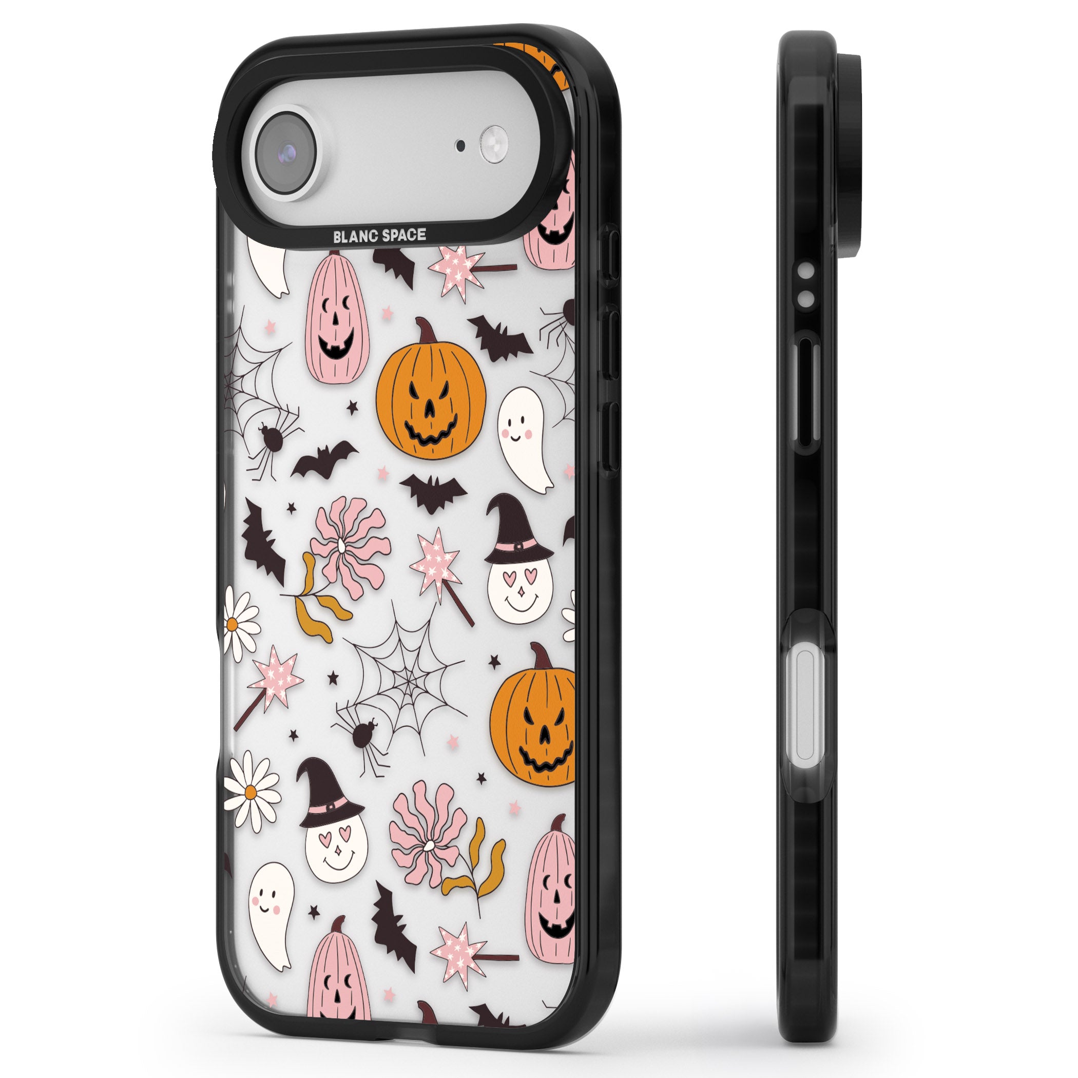 Spooky Mix iPhone 17 Air Impact Black Phone Case Side Profile