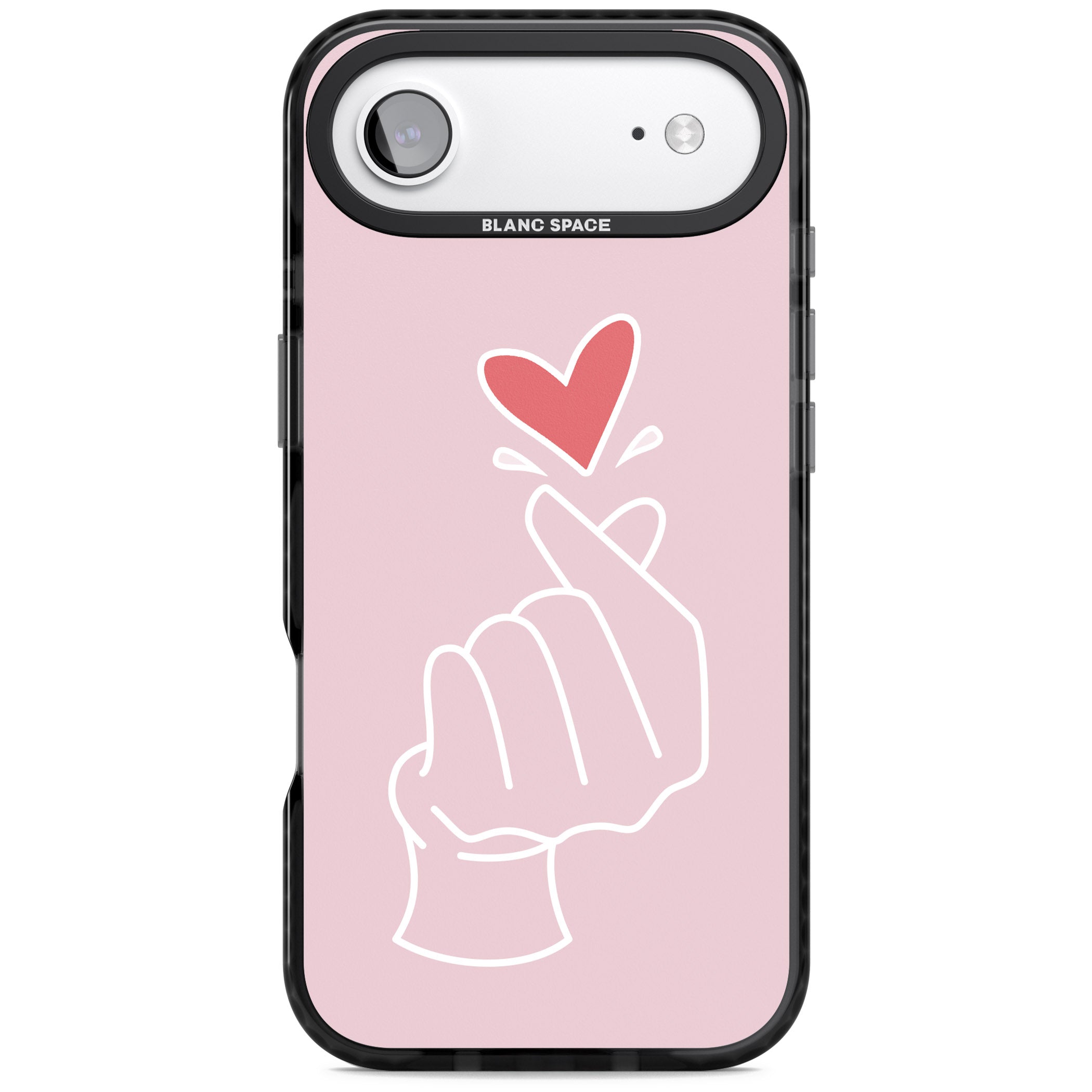 Pink Heart Hand iPhone 17 Air Impact Black Phone Case