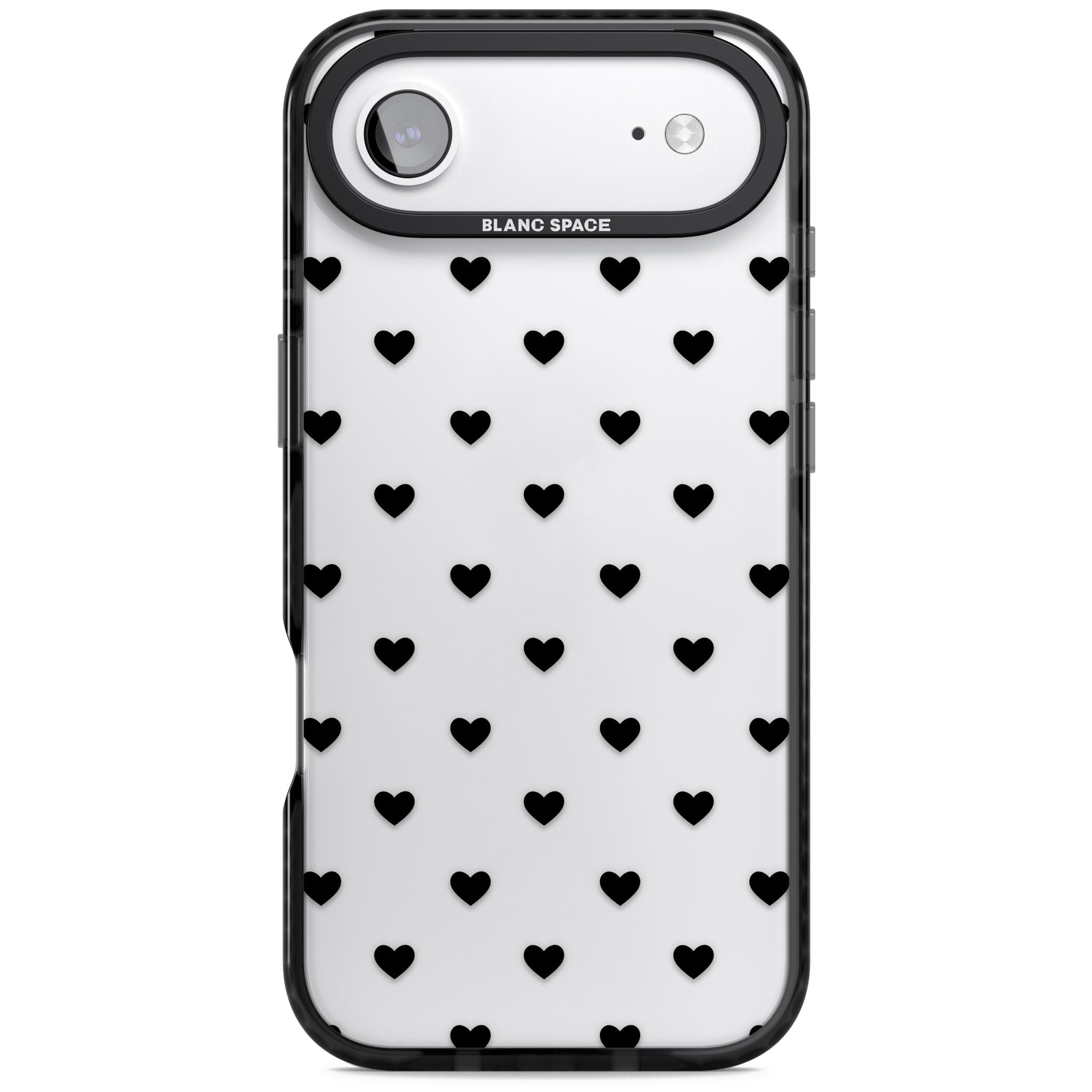 Small Heart Pattern: White & iPhone 17 Air Impact Black Phone Case