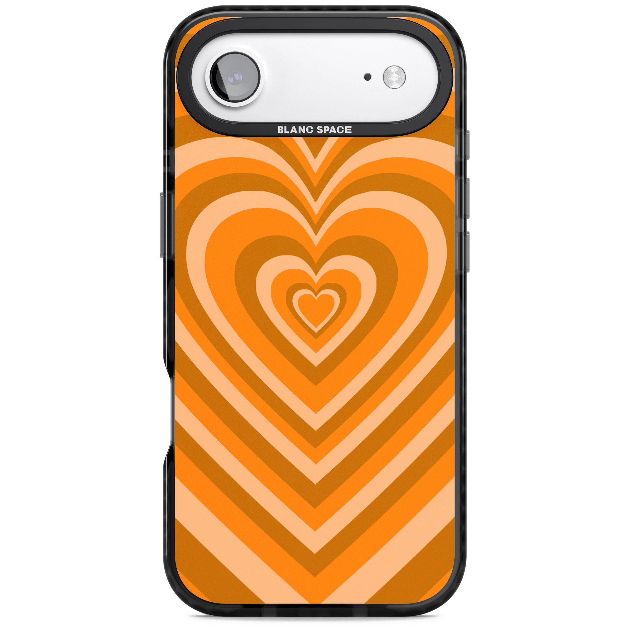 Orange Heart Illusion iPhone 17 Air Impact Black Phone Case