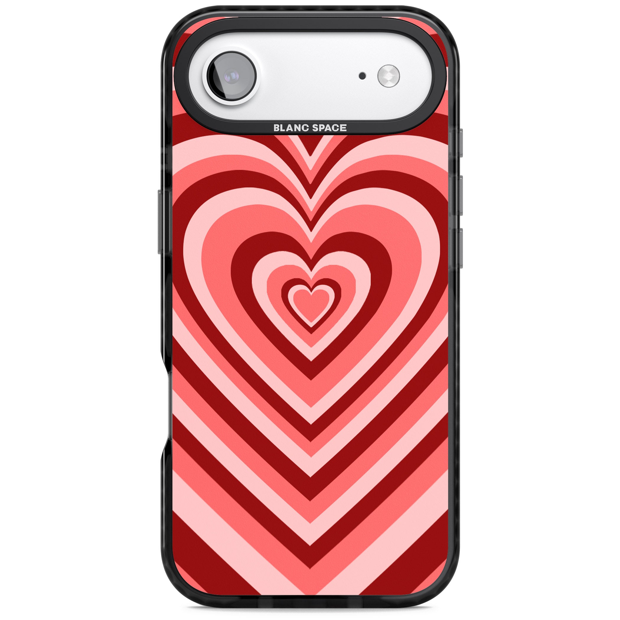 Red Heart Illusion iPhone 17 Air Impact Black Phone Case