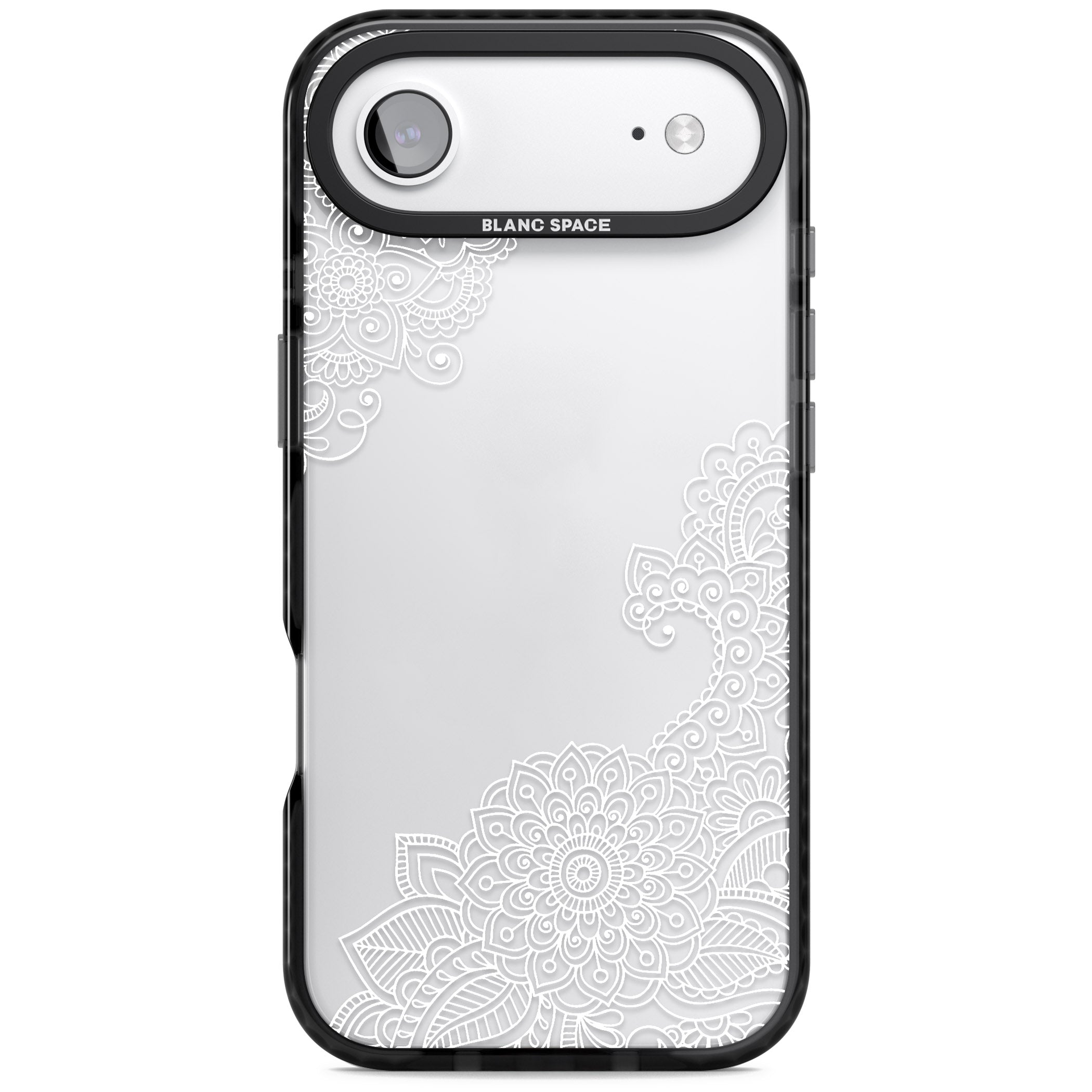 White Henna Botanicals iPhone 17 Air Impact Black Phone Case