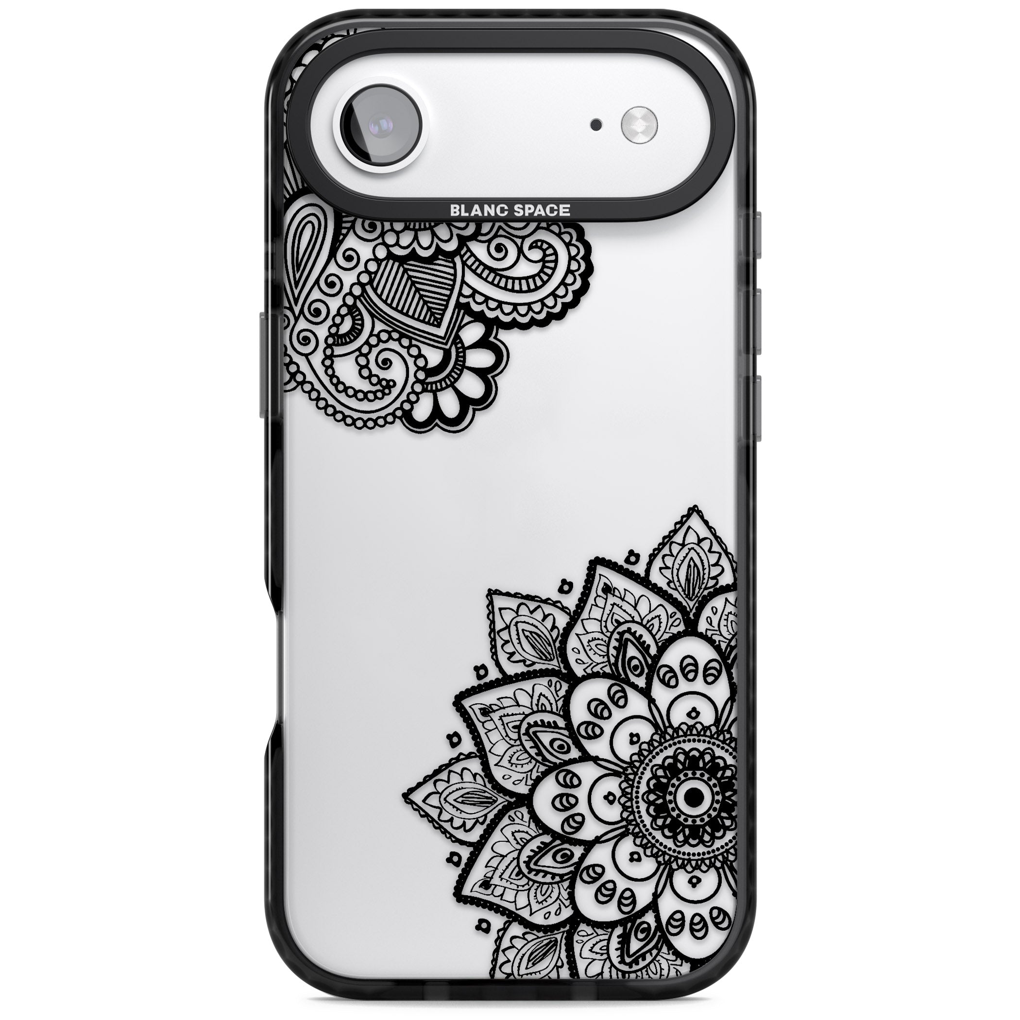 Black Henna Florals iPhone 17 Air Impact Black Phone Case