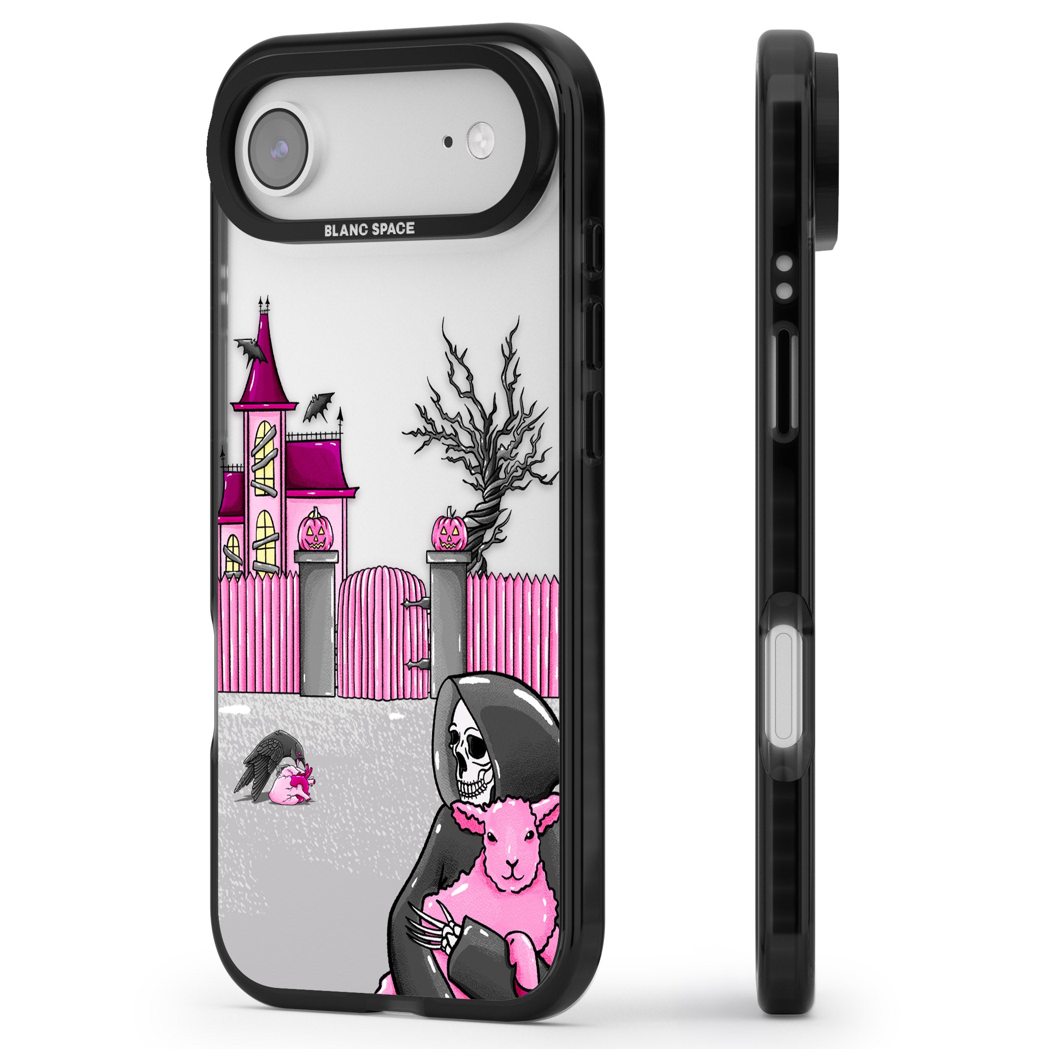 Left With My Heart iPhone 17 Air Impact Black Phone Case Side Profile