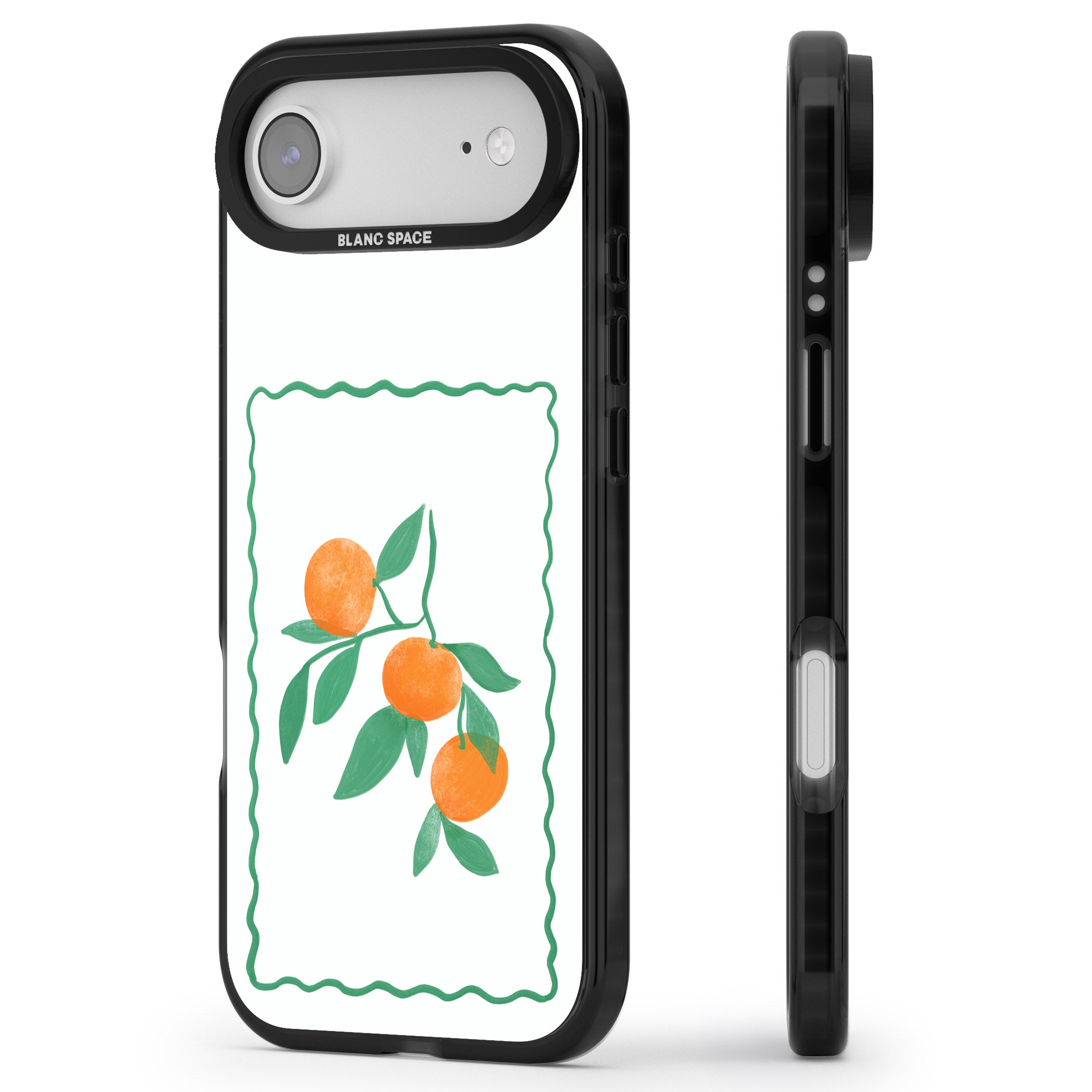 Italian Oranges iPhone 17 Air Impact Black Phone Case Side Profile