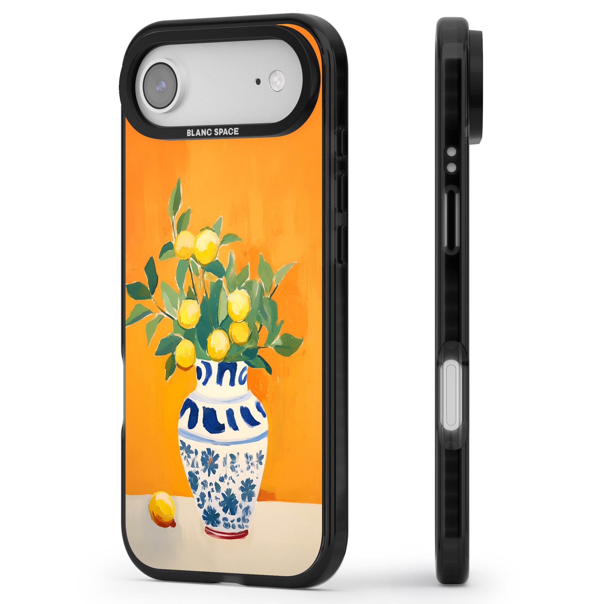 Lemon Vase iPhone 17 Air Impact Black Phone Case Side Profile