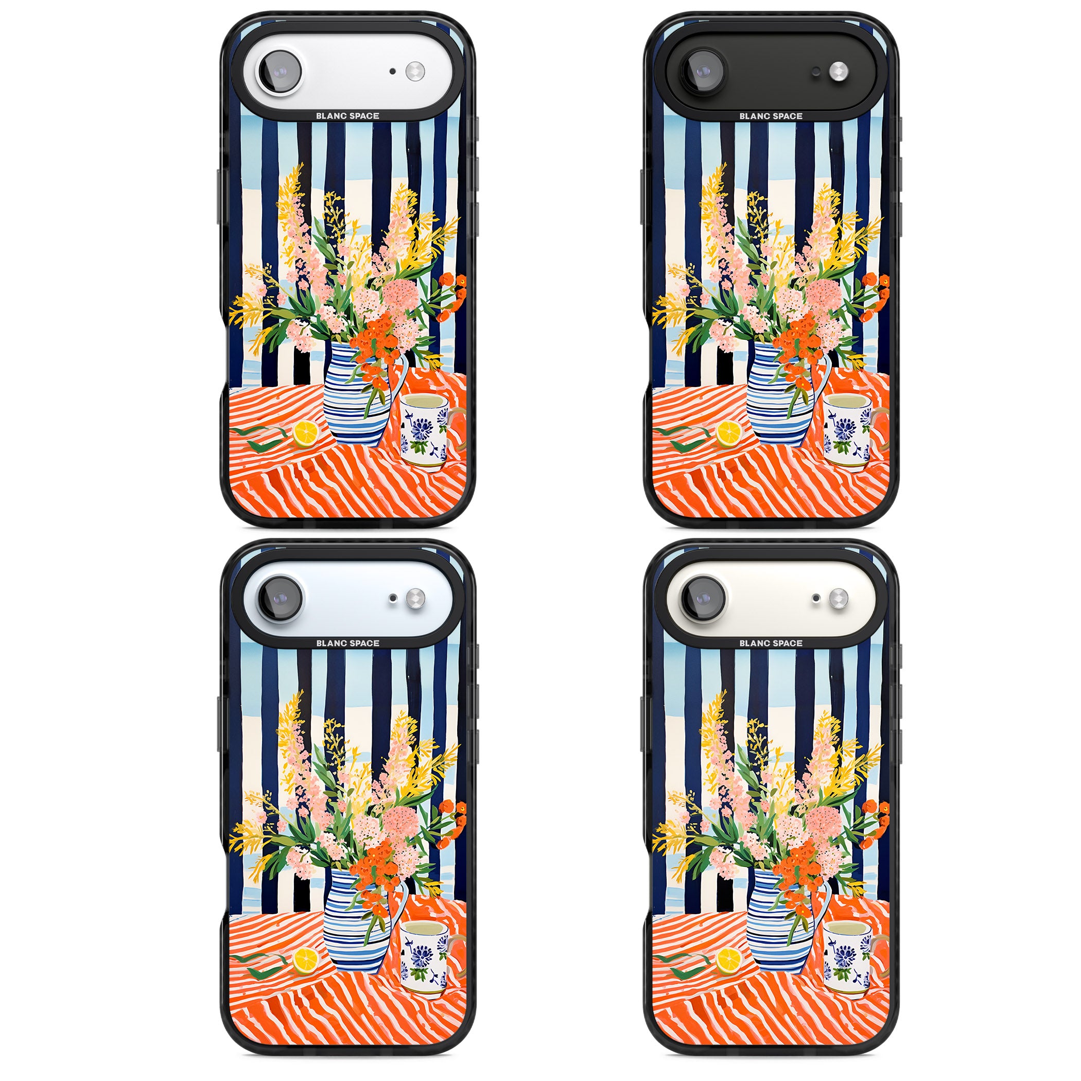 Seaside Flowers iPhone 17 Air Impact Black Phone Case APT Impact Protection