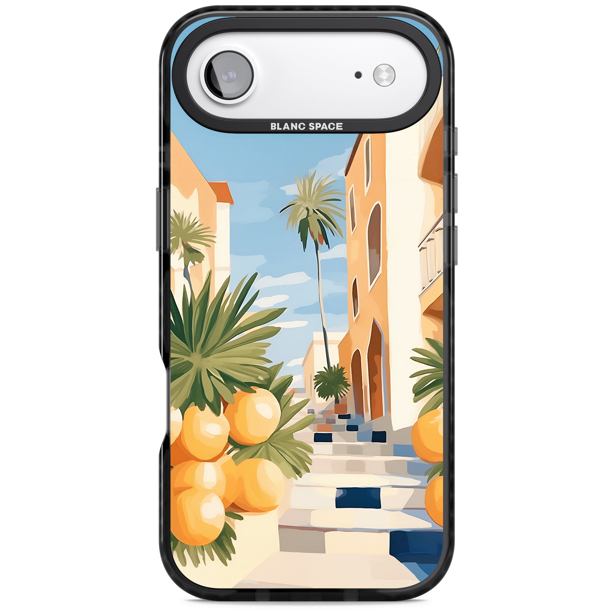 Mediterranean Village iPhone 17 Air Impact Black Phone Case