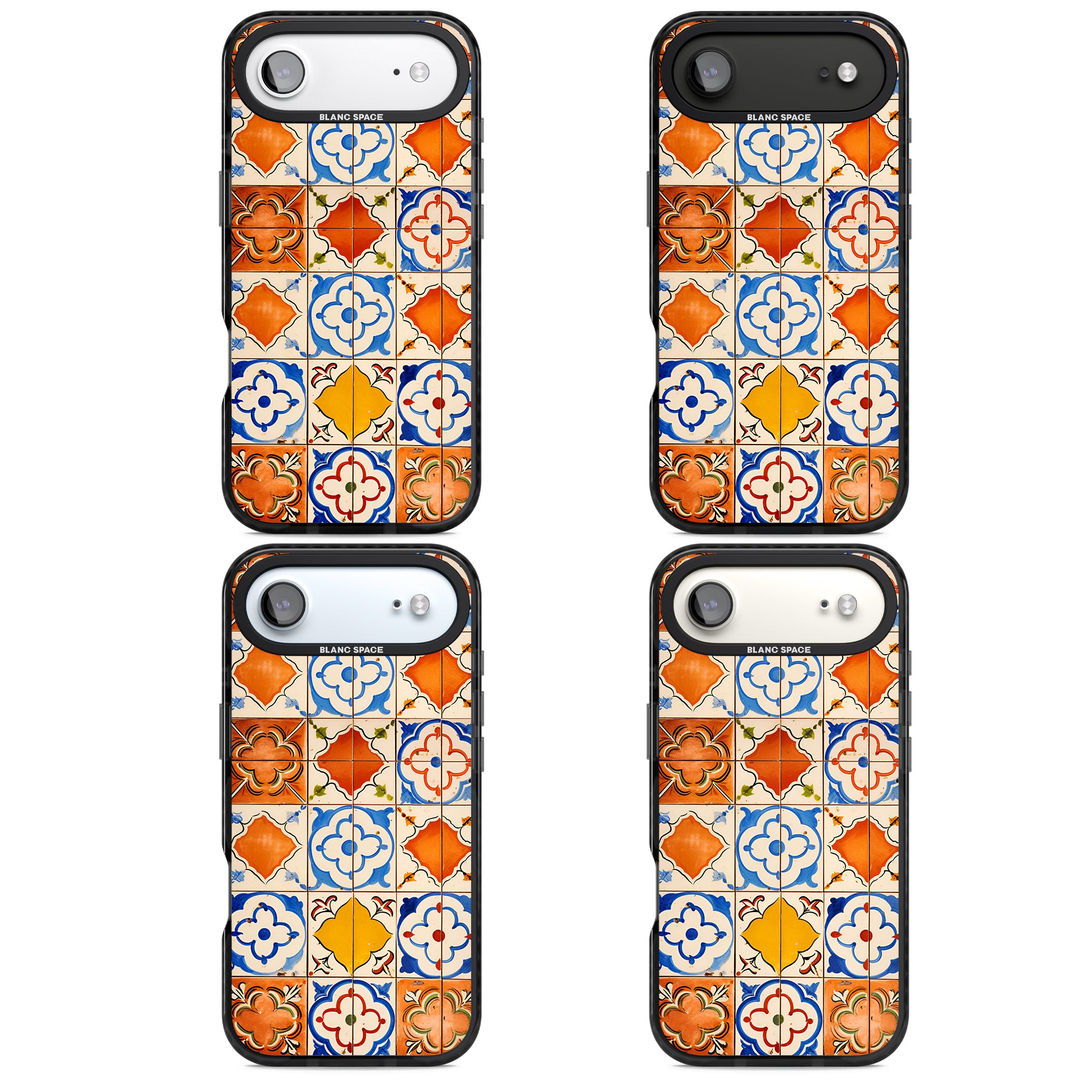 Spanish Mosaic Tiles iPhone 17 Air Impact Black Phone Case APT Impact Protection
