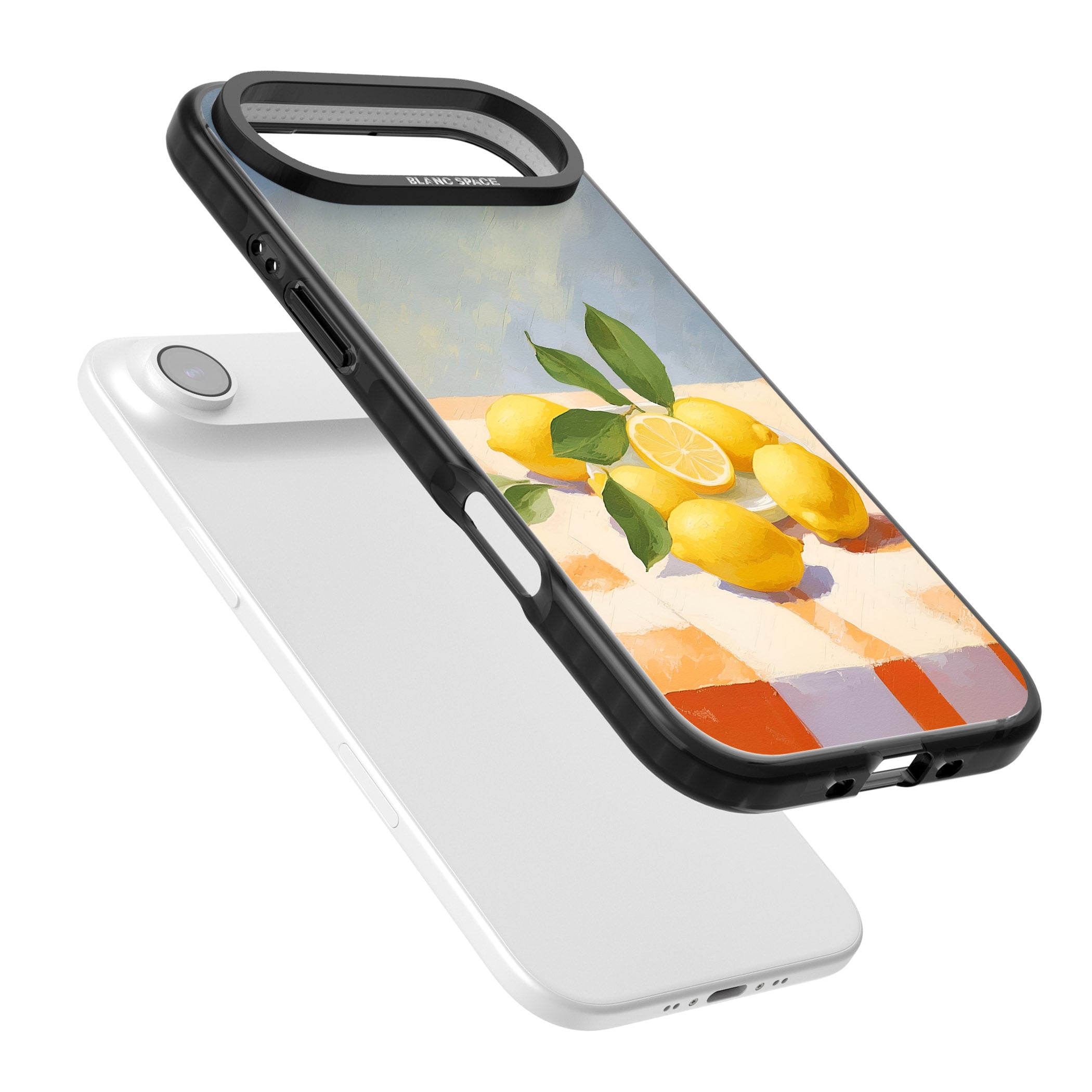 Lemons on Checkered Cloth iPhone 17 Air Impact Black Phone Case Colours