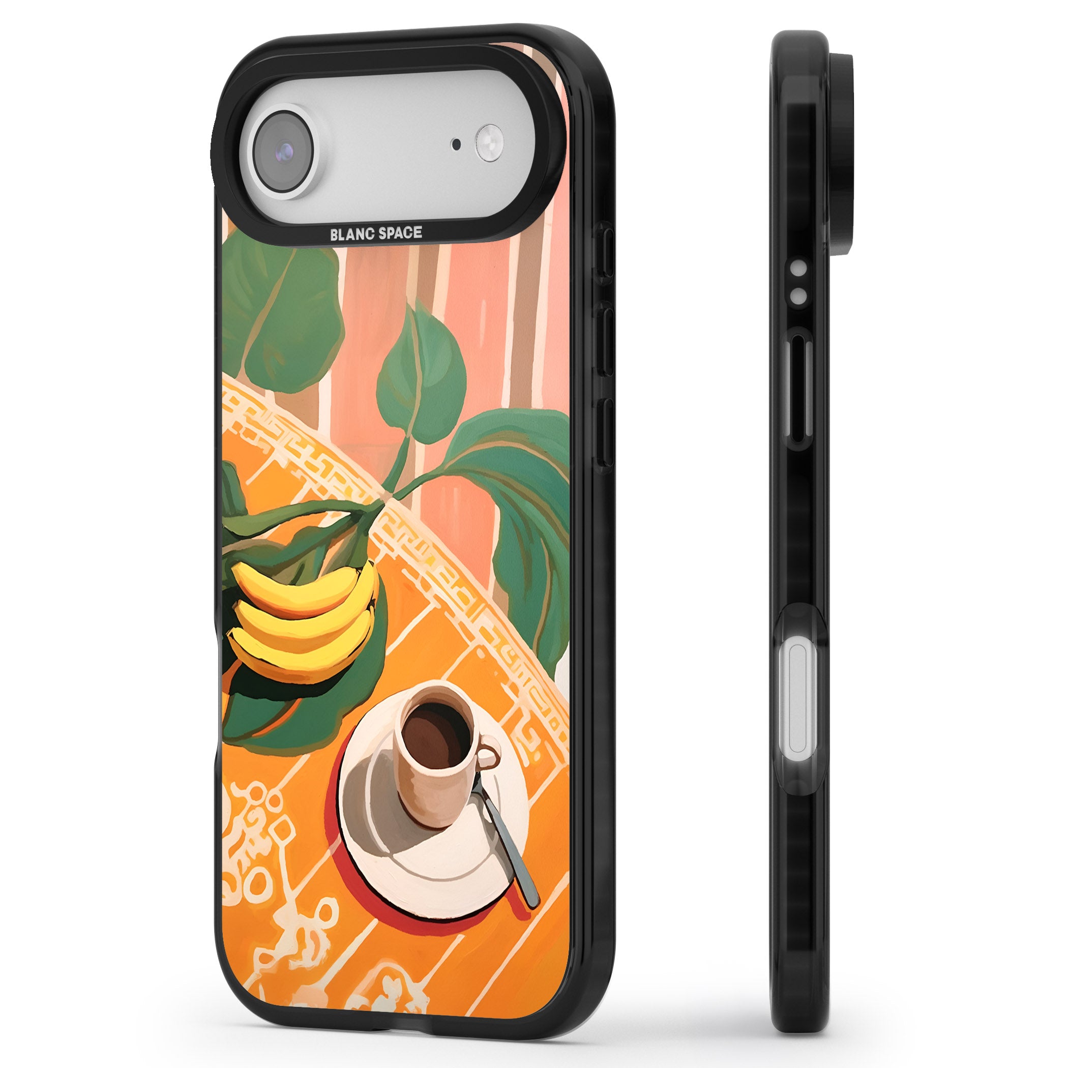 Mediterranean Breakfast iPhone 17 Air Impact Black Phone Case Side Profile