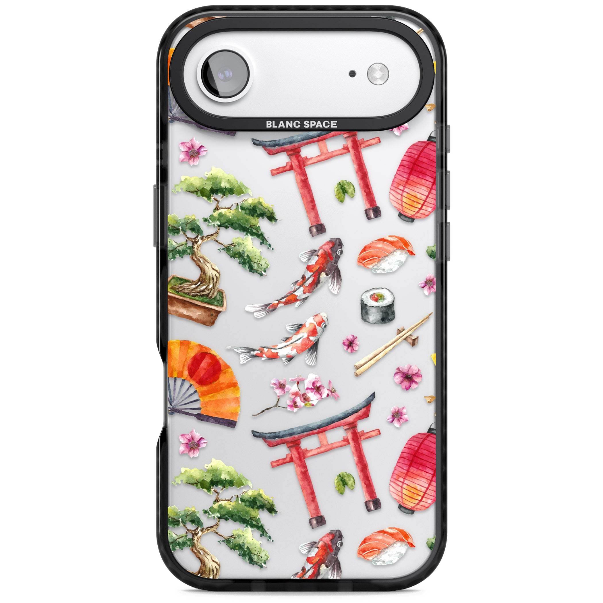Japanese Watercolor iPhone 17 Air Impact Black Phone Case