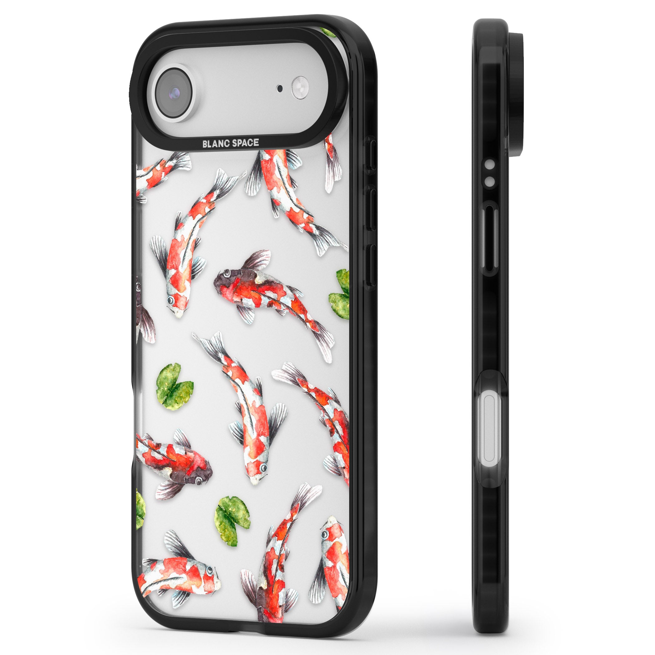 Koi Fish Watercolour iPhone 17 Air Impact Black Phone Case Side Profile