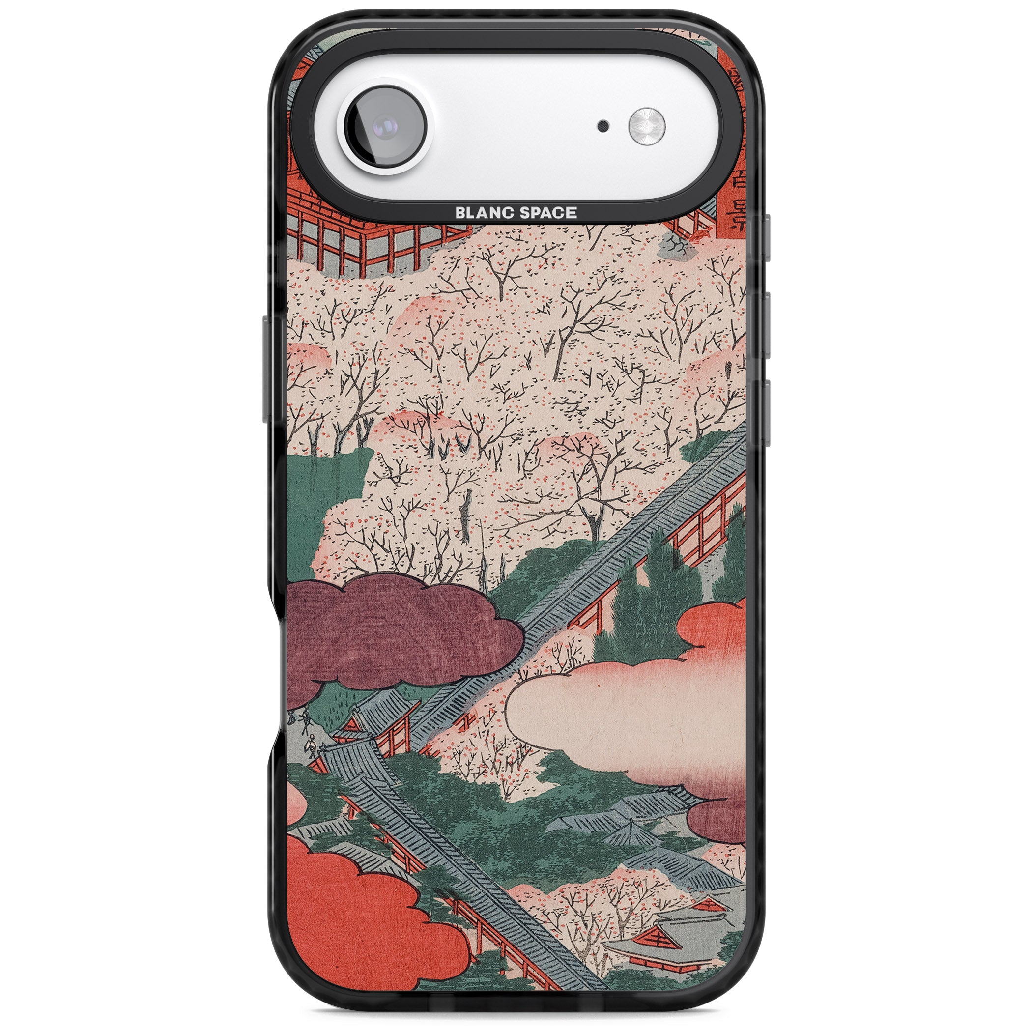Vintage Japanese Illustrations Japanese City iPhone 17 Air Impact Black Phone Case