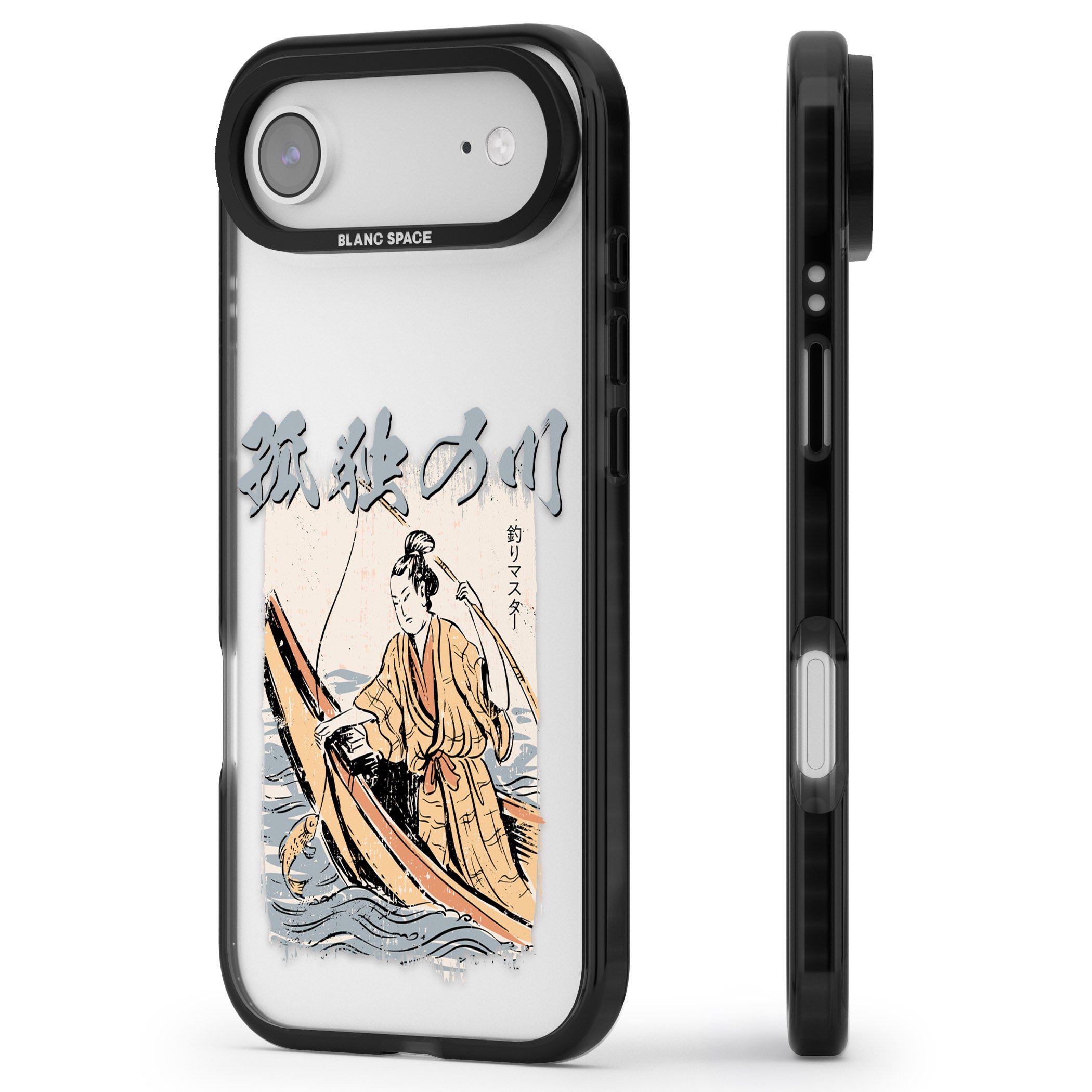 Japanese River iPhone 17 Air Impact Black Phone Case Side Profile