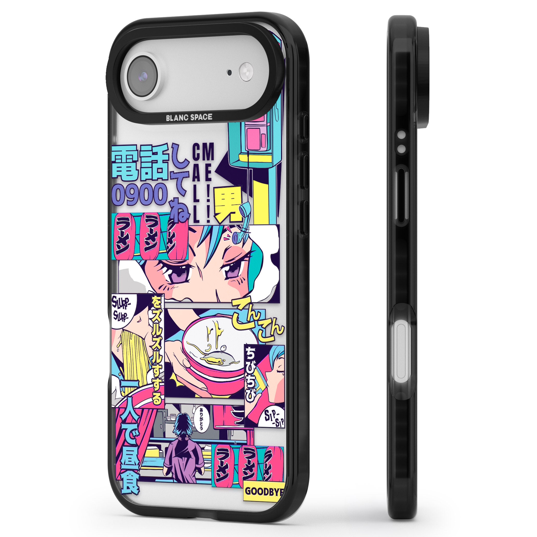 Vibrant Anime Comic iPhone 17 Air Impact Black Phone Case Side Profile