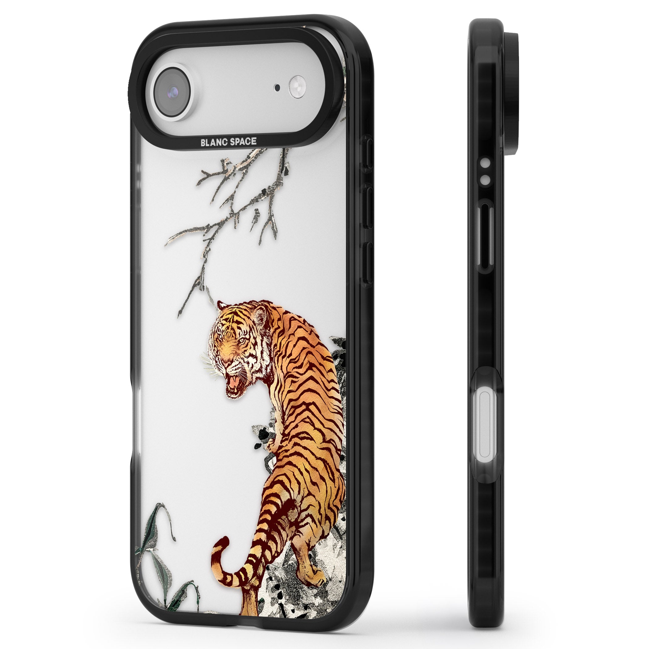 Roaring Tiger iPhone 17 Air Impact Black Phone Case Side Profile