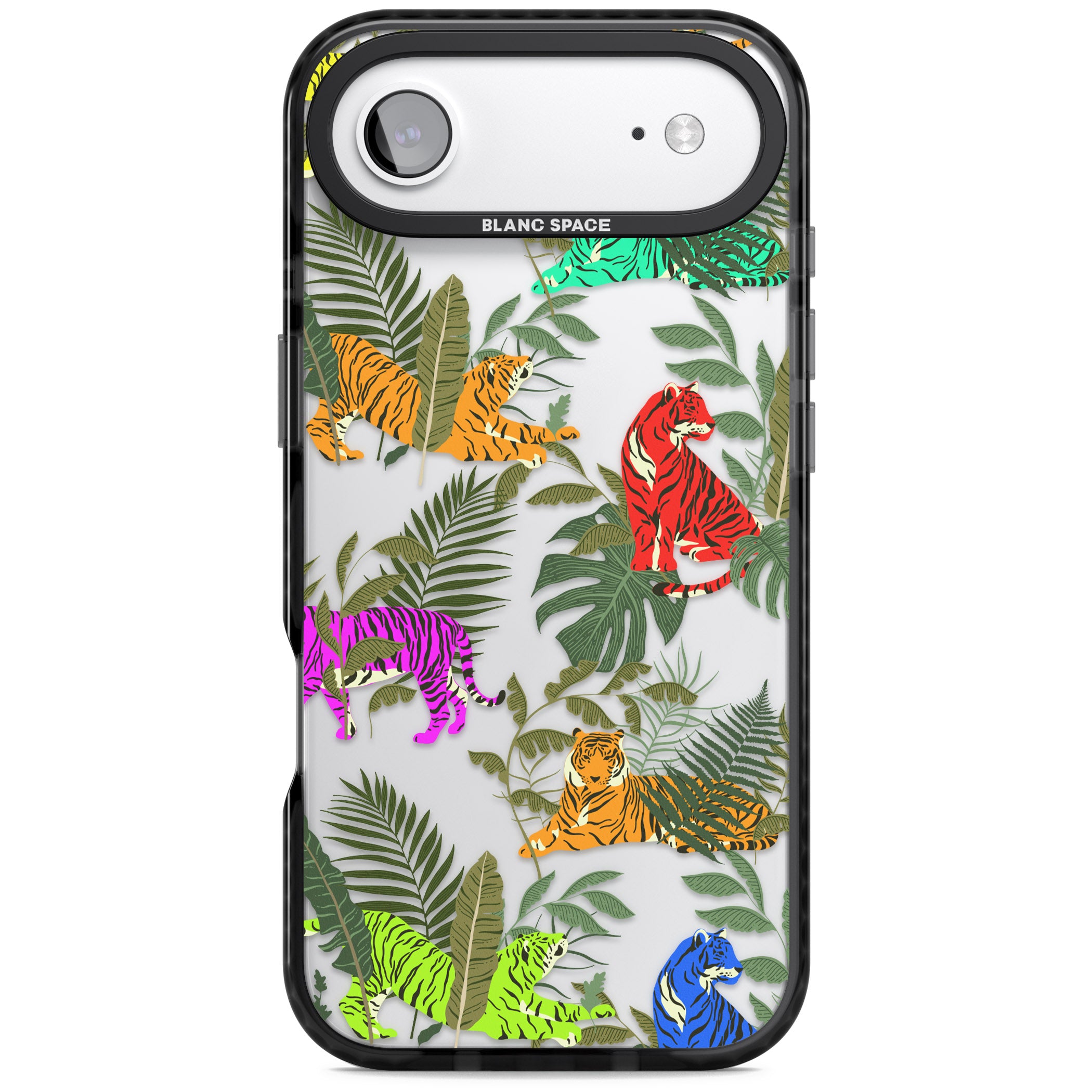Colorful Jungle Tiger iPhone 17 Air Impact Black Phone Case