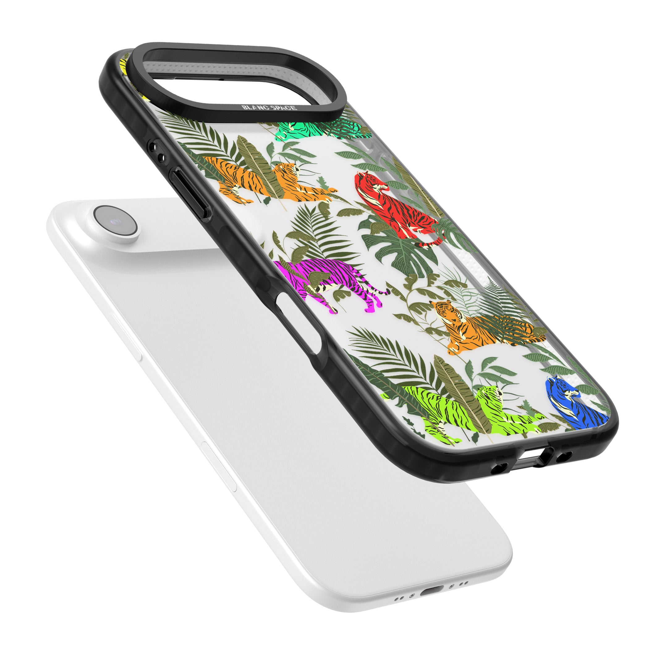 Colorful Jungle Tiger iPhone 17 Air Impact Black Phone Case Colours