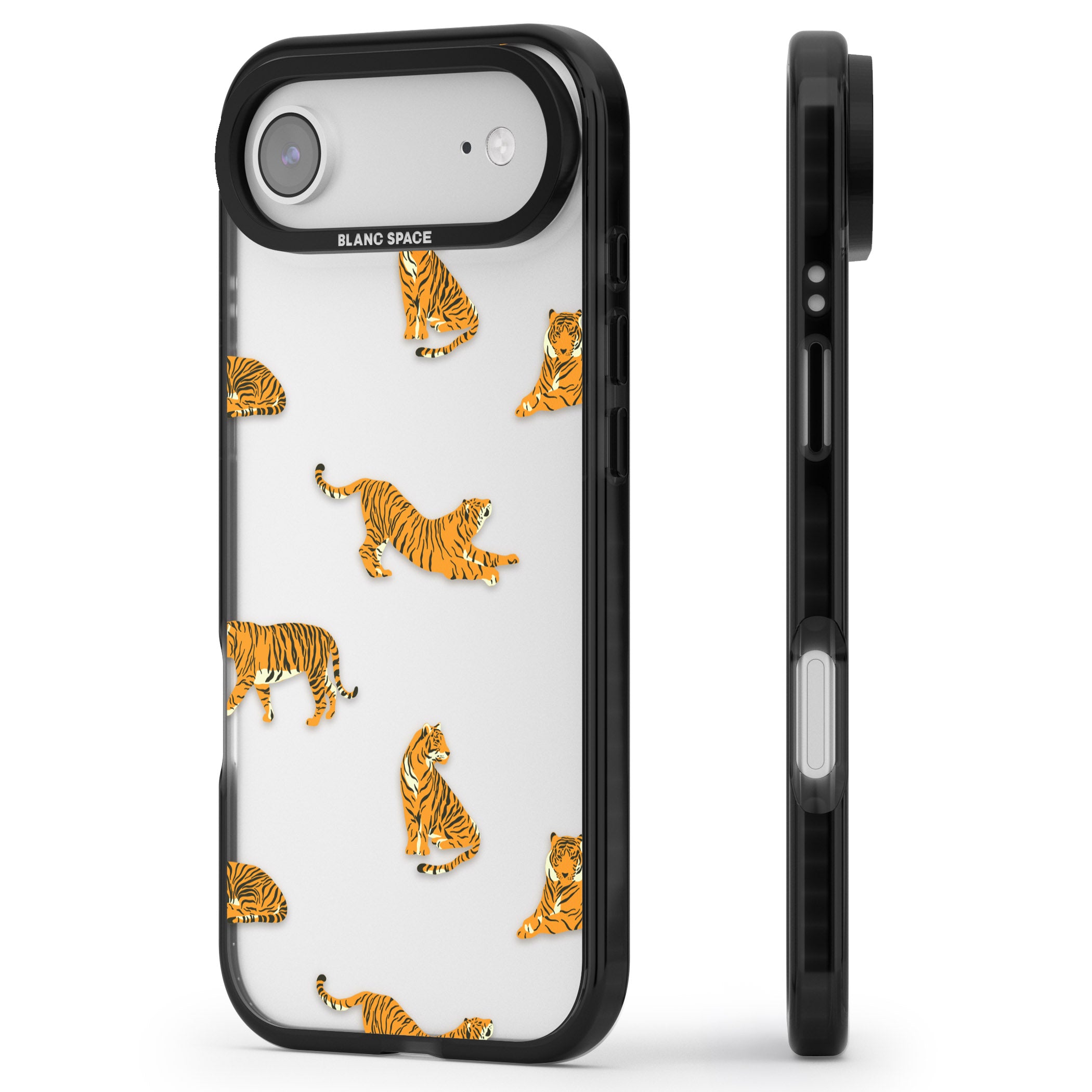 Clear Tiger Jungle iPhone 17 Air Impact Black Phone Case Side Profile
