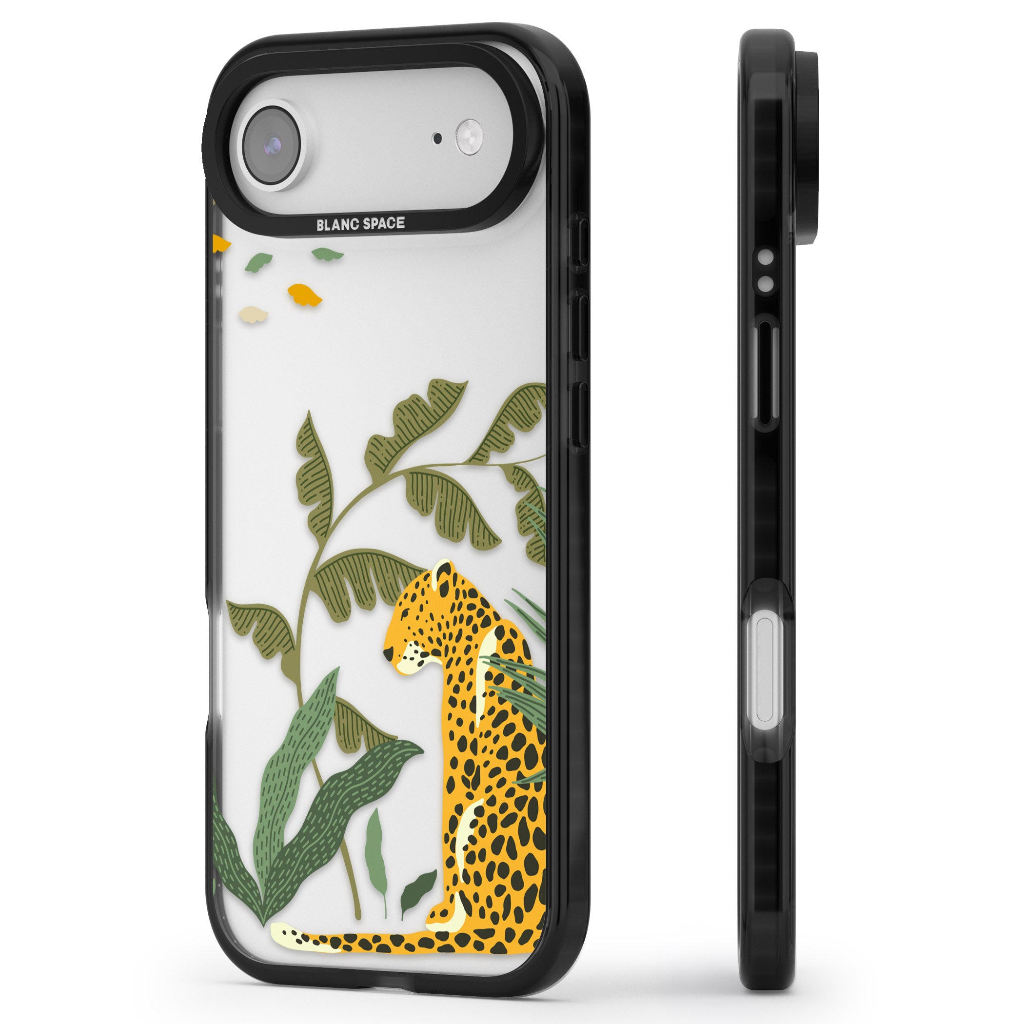 Large Jungle Cat Pattern iPhone 17 Air Impact Black Phone Case Side Profile