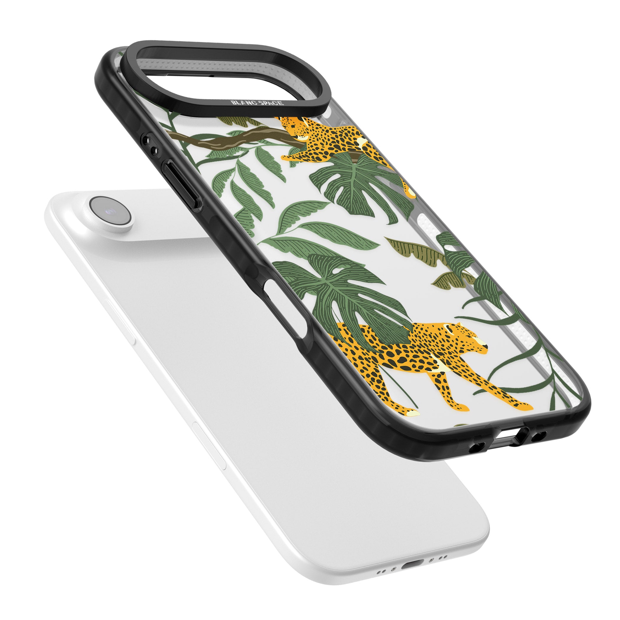 Jungle Cat Pattern iPhone 17 Air Impact Black Phone Case Colours