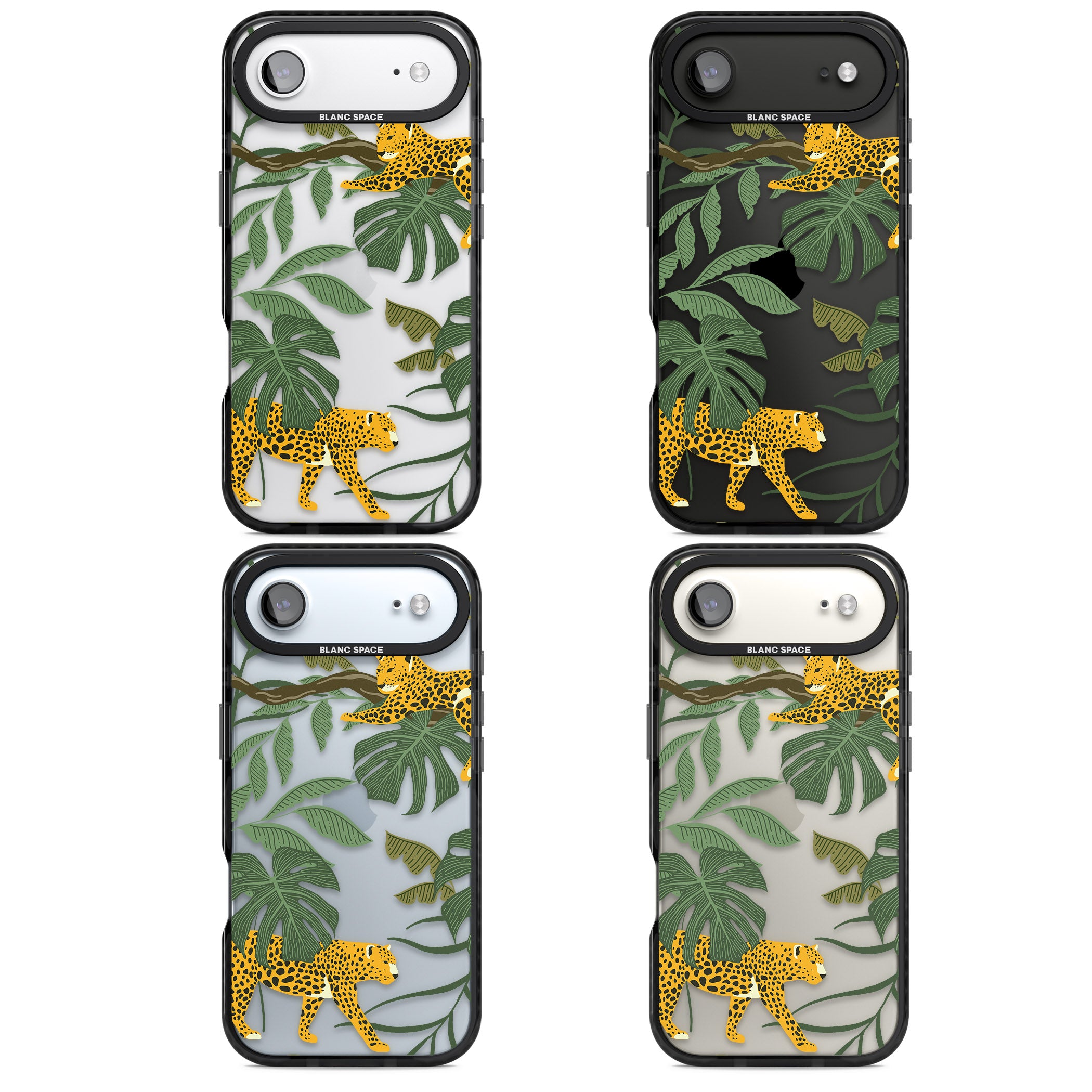 Jungle Cat Pattern iPhone 17 Air Impact Black Phone Case APT Impact Protection