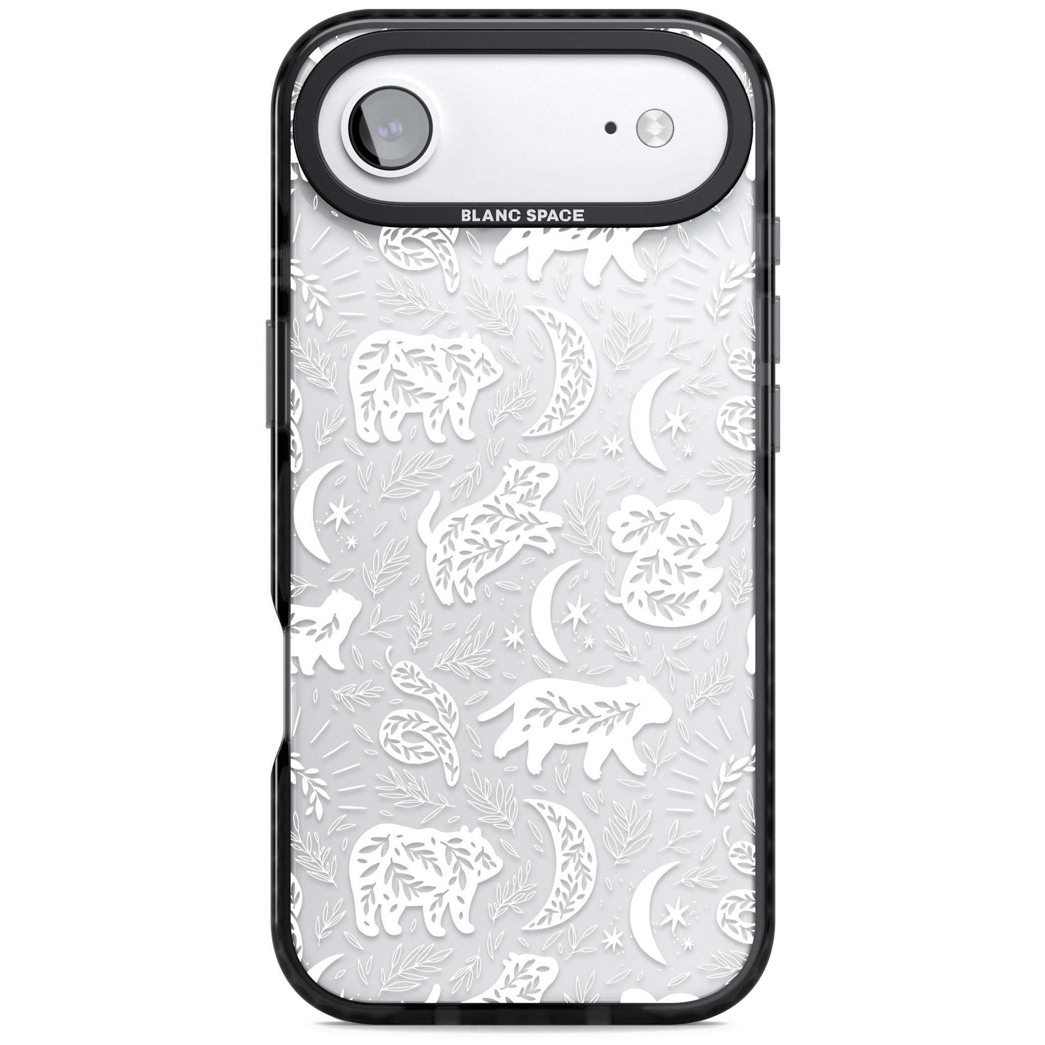 Forest Animal Silhouettes: White/Clear iPhone 17 Air Impact Black Phone Case