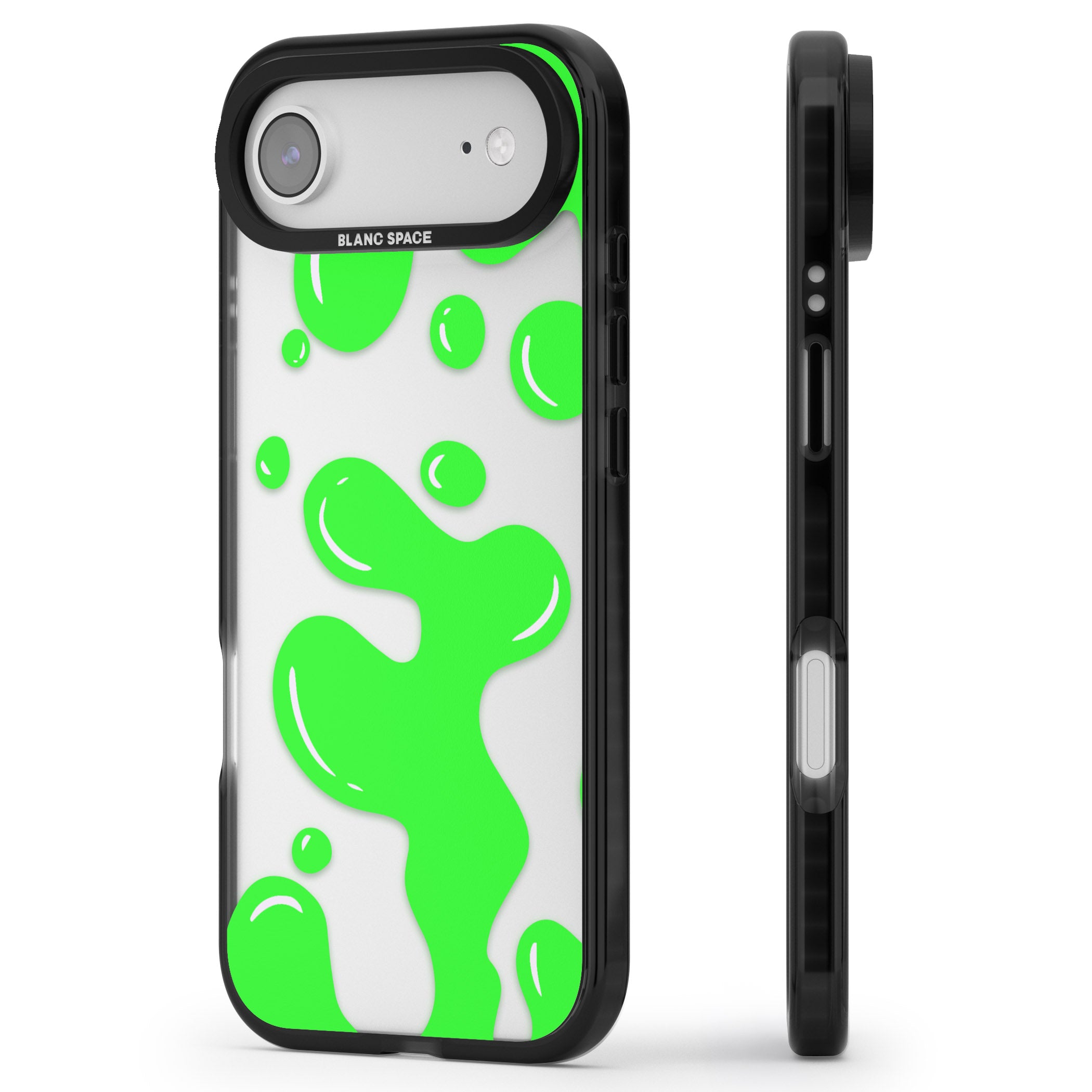 Green Lava Lamp iPhone 17 Air Impact Black Phone Case Side Profile