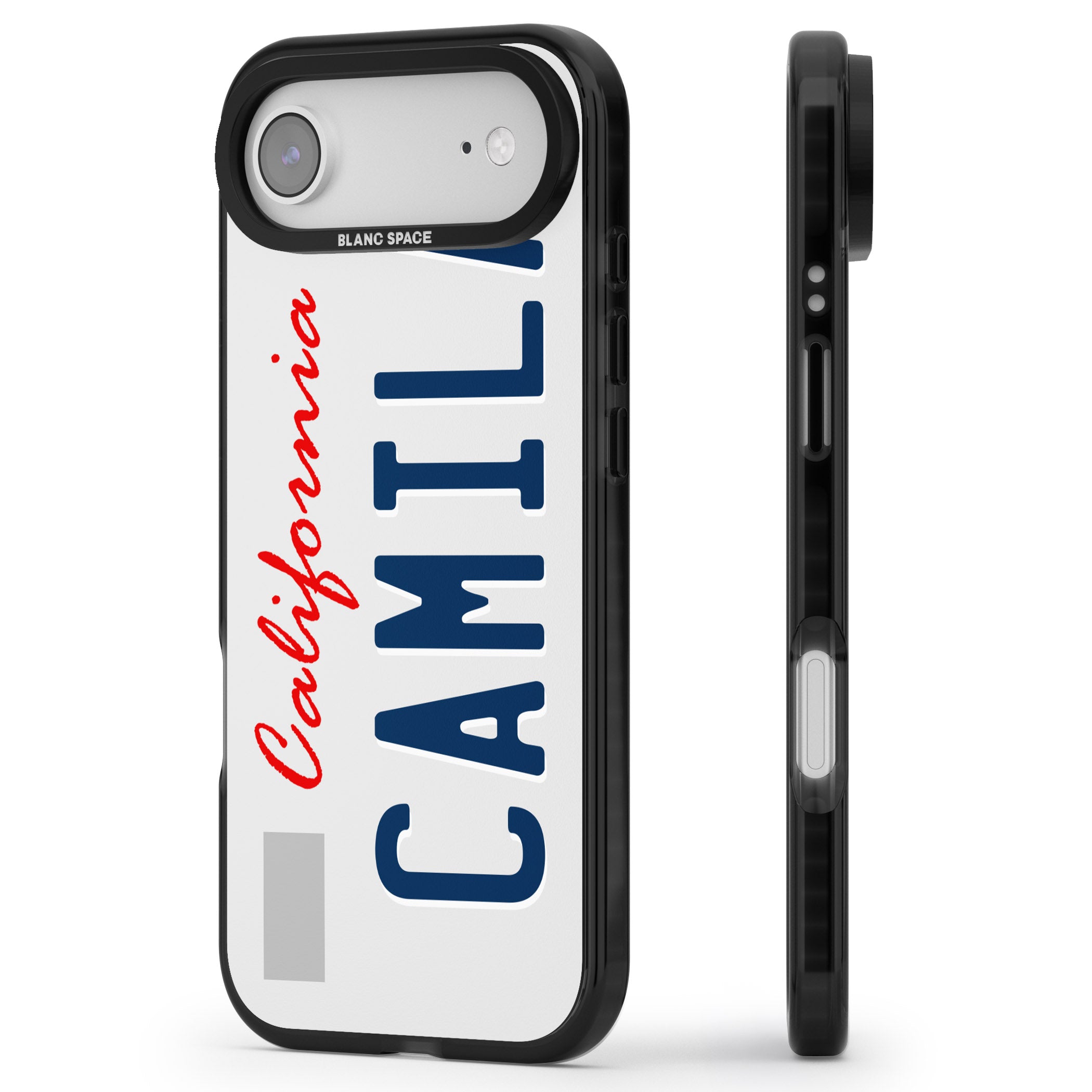 Personalised California License Plate iPhone 17 Air Impact Black Phone Case Side Profile