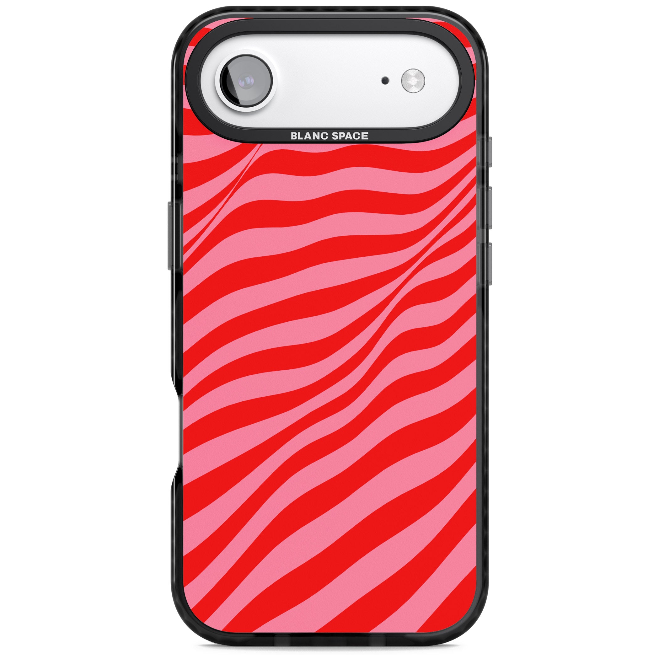 Pink & Red Distorted Line iPhone 17 Air Impact Black Phone Case