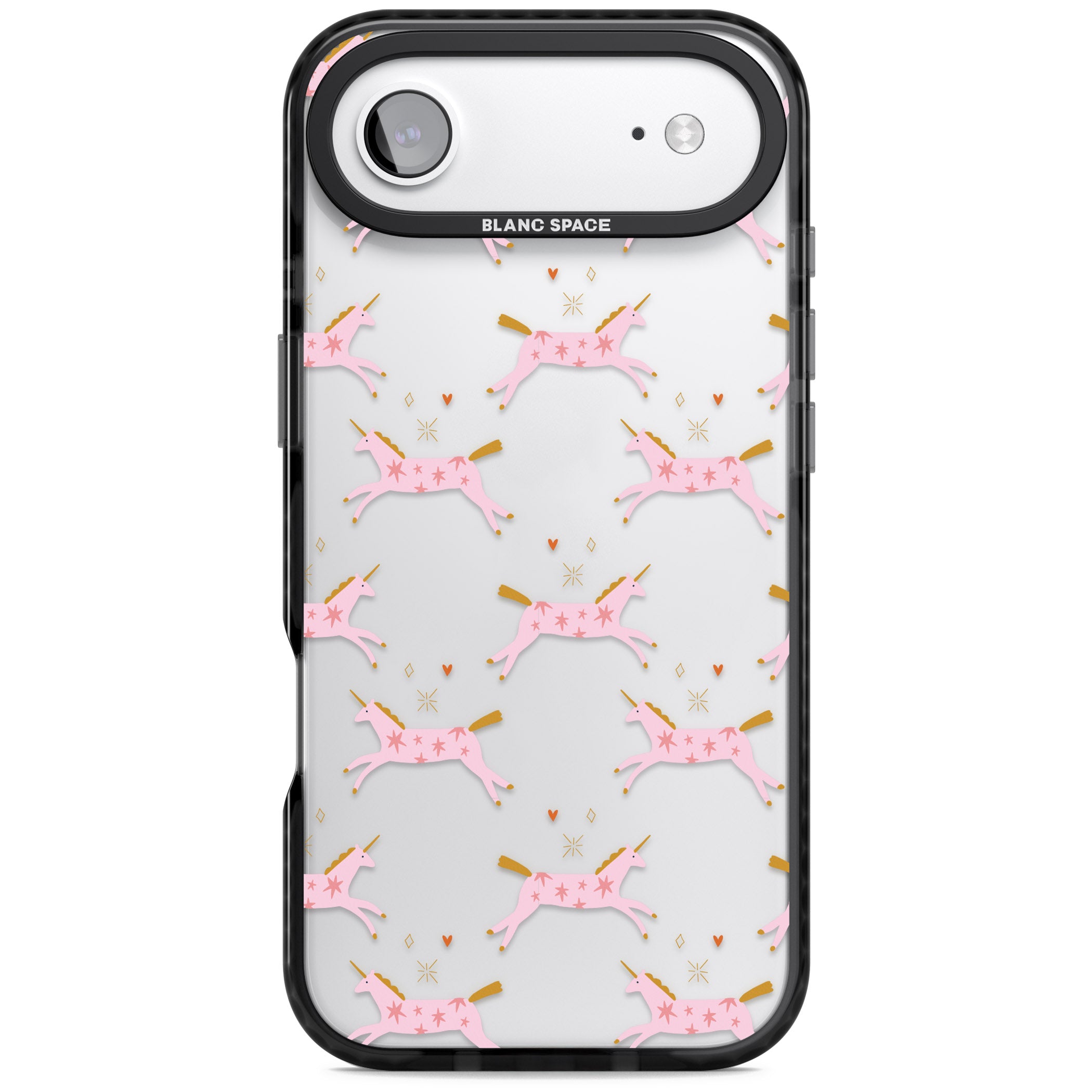 Pink Unicorn iPhone 17 Air Impact Black Phone Case