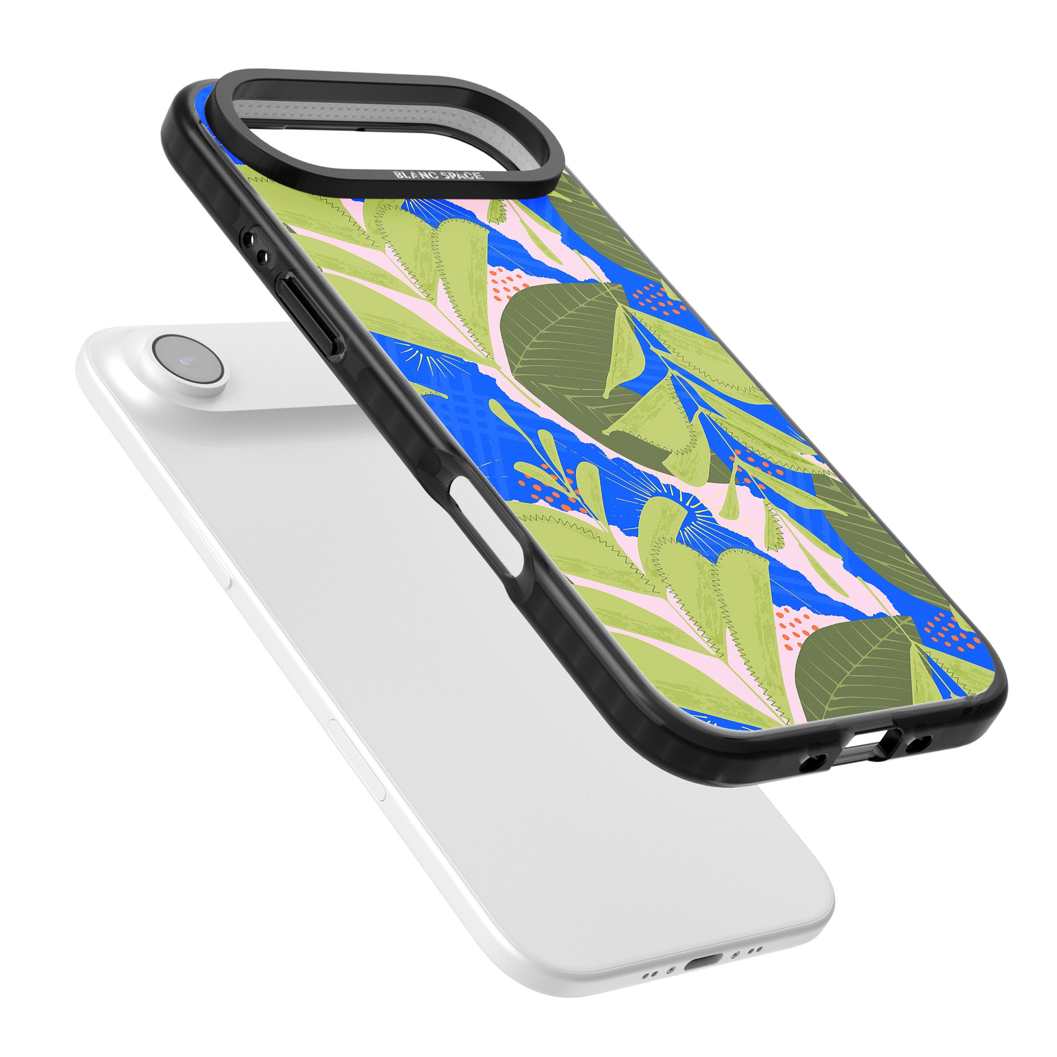 Fern Leaves Abstract Pattern iPhone 17 Air Impact Pro Black Phone Case Colours