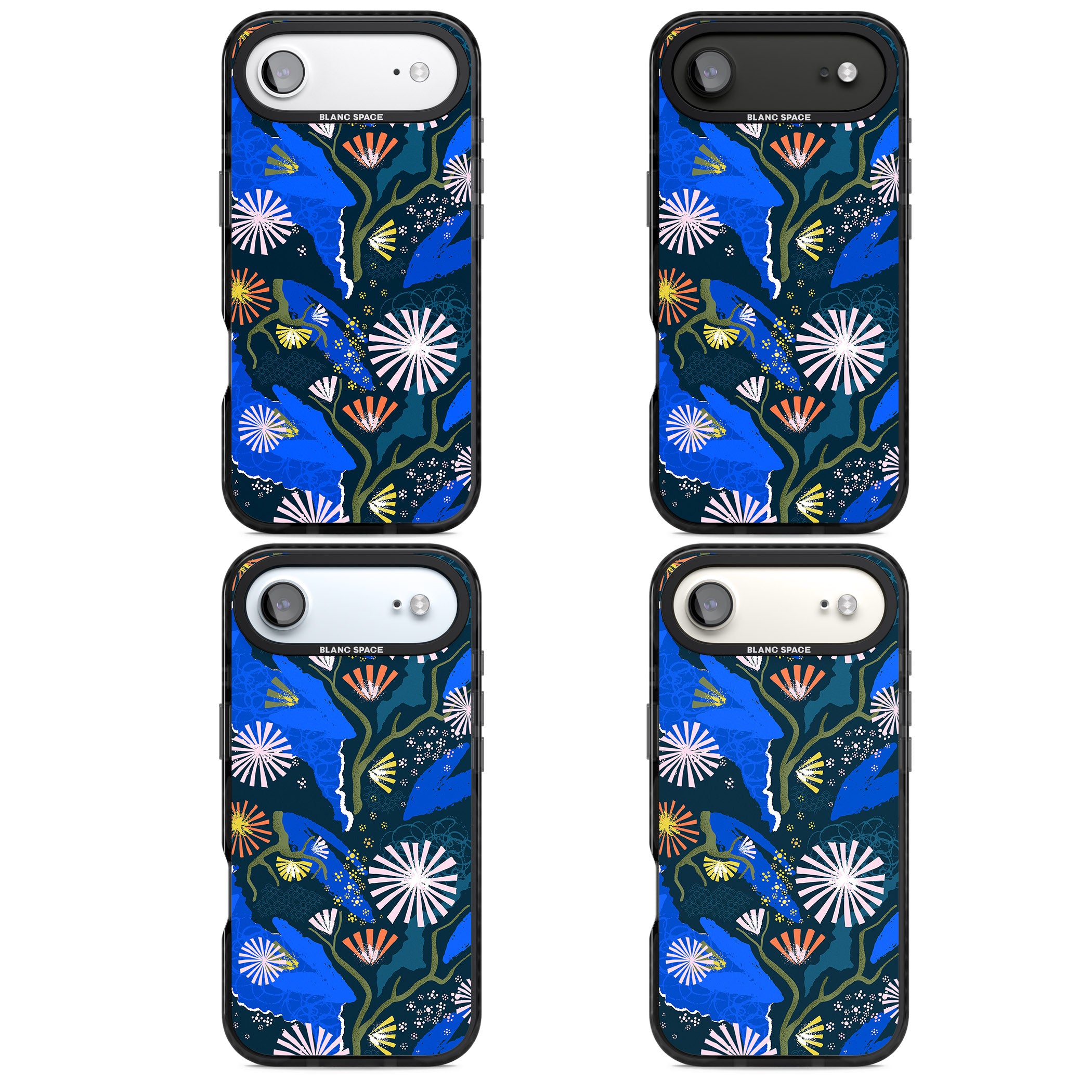 Dark Botanicals Abstract Pattern iPhone 17 Air Impact Pro Black Phone Case APT Impact Protection
